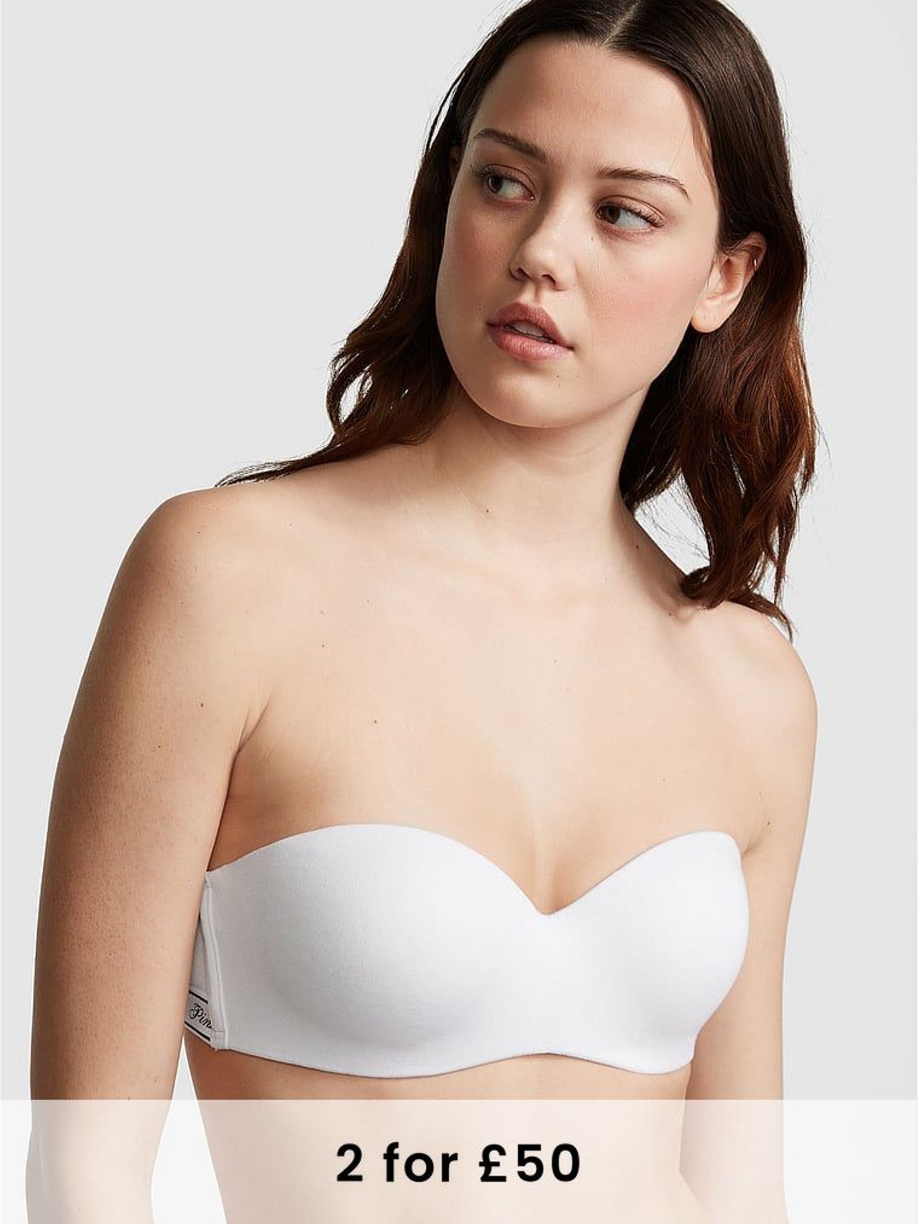 Optic White Strapless Multiway Push Up Cotton Logo Bra (H43217) | €36