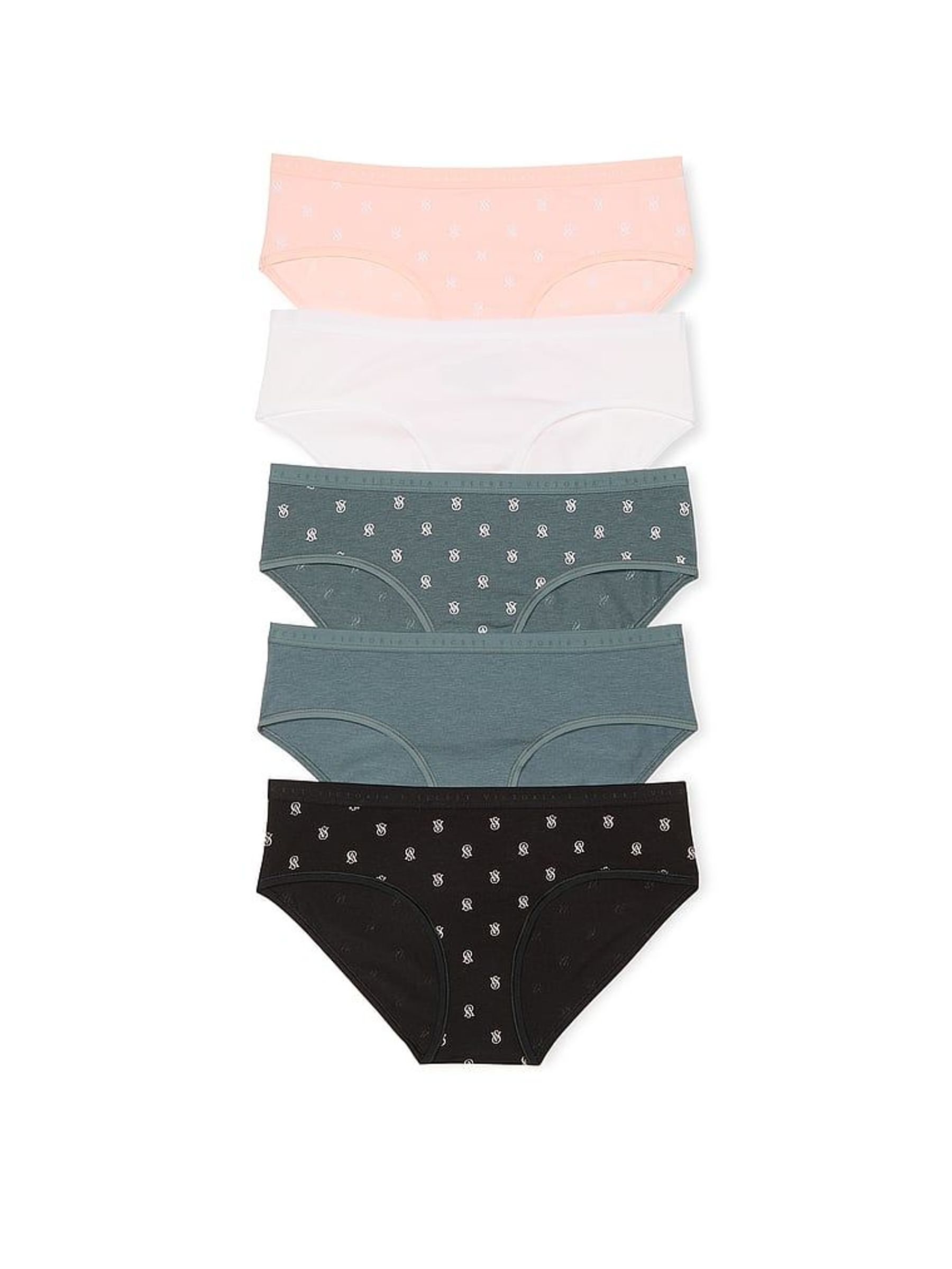 Pink/White/Green/Black Hipster Logo 5 Pack Knickers (H43841) | €35