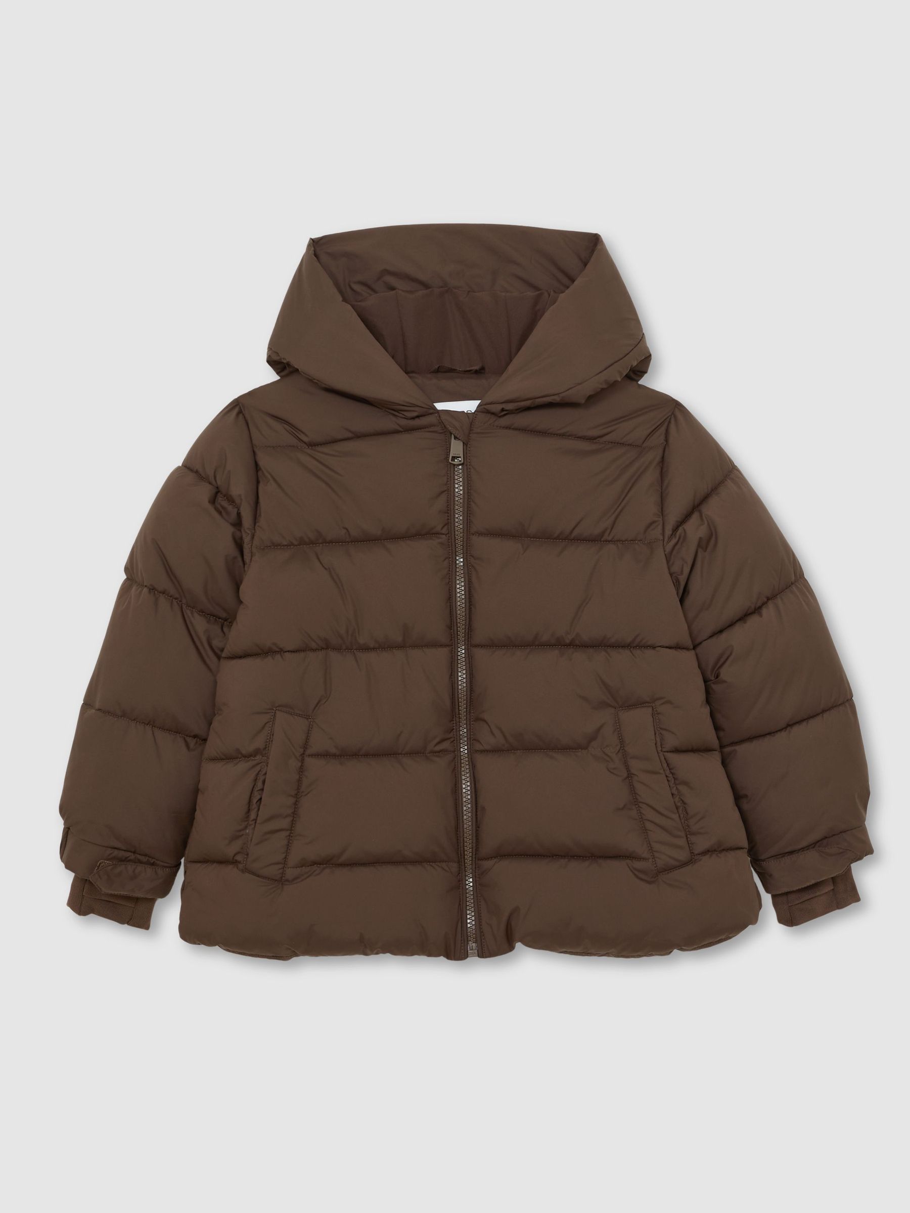 13-14 yrs Short Hooded Puffer Coat in Chocolate (H44724) | €135
