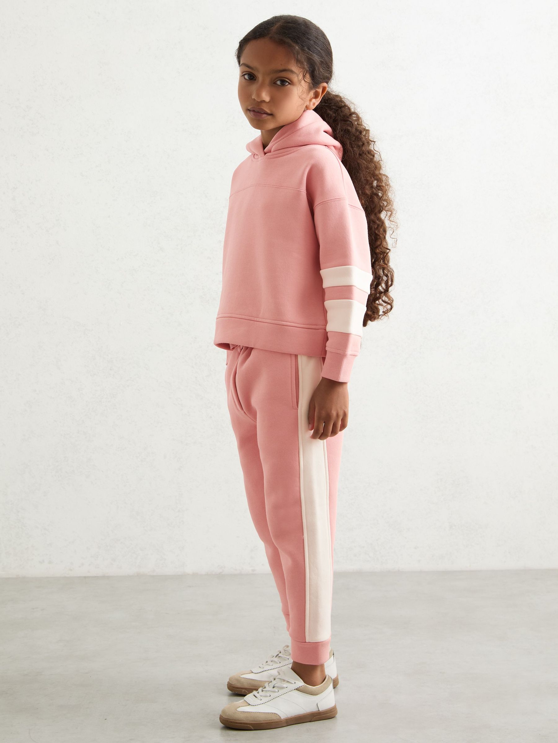 Cotton-Blend Joggers and Hoodie Set in Rose (H44728) | $130