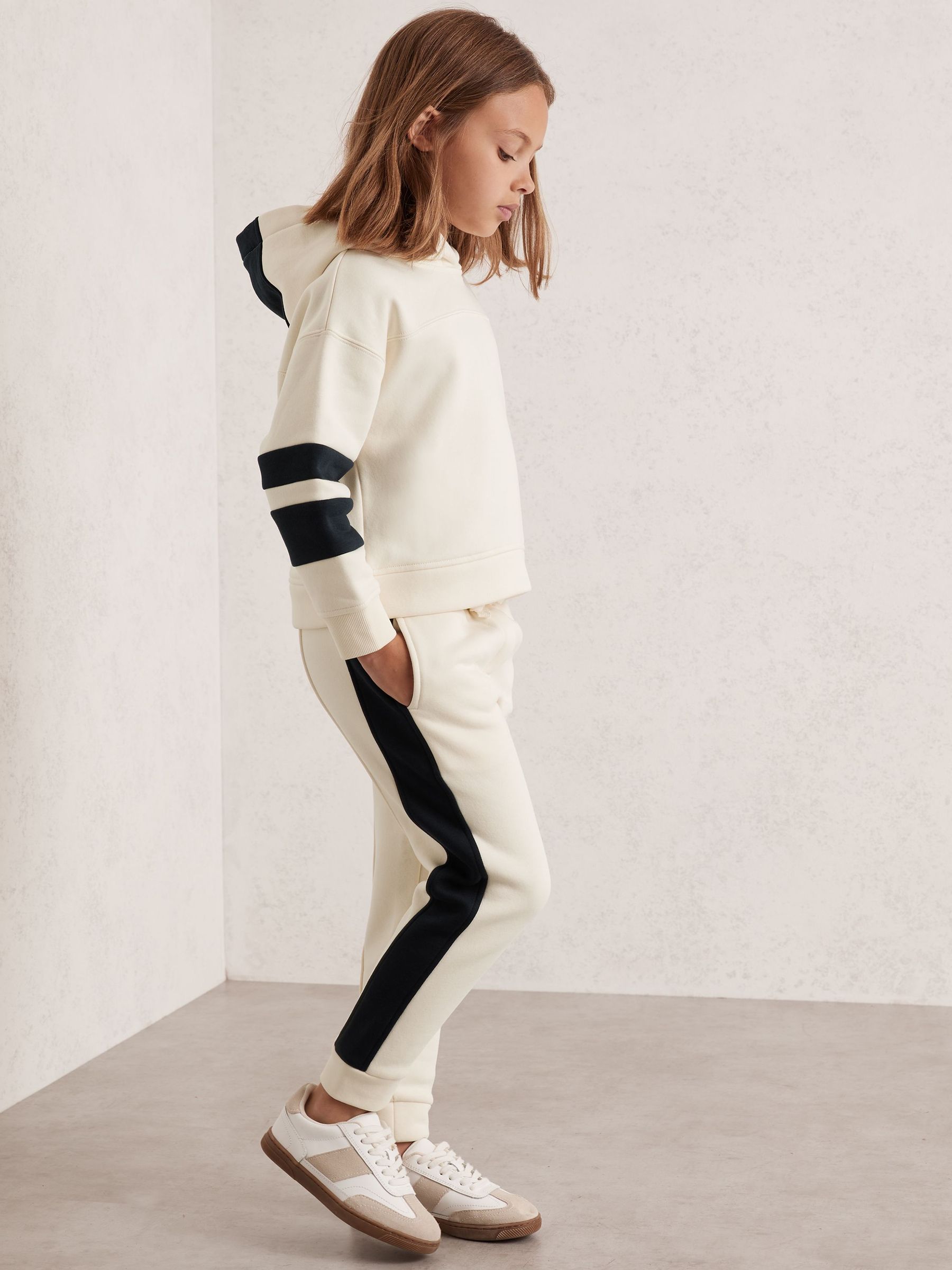 3-9 yrs Cotton-Blend Joggers and Hoodie Set in Ecru (H44740) | Kč2,215