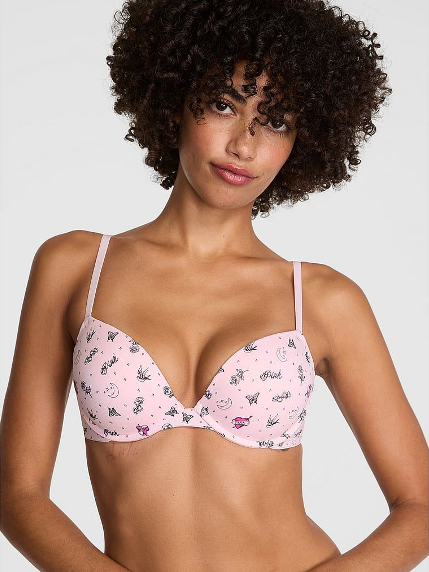 Pink Tattoo Print Super Push Up Bra (H45978) | €36