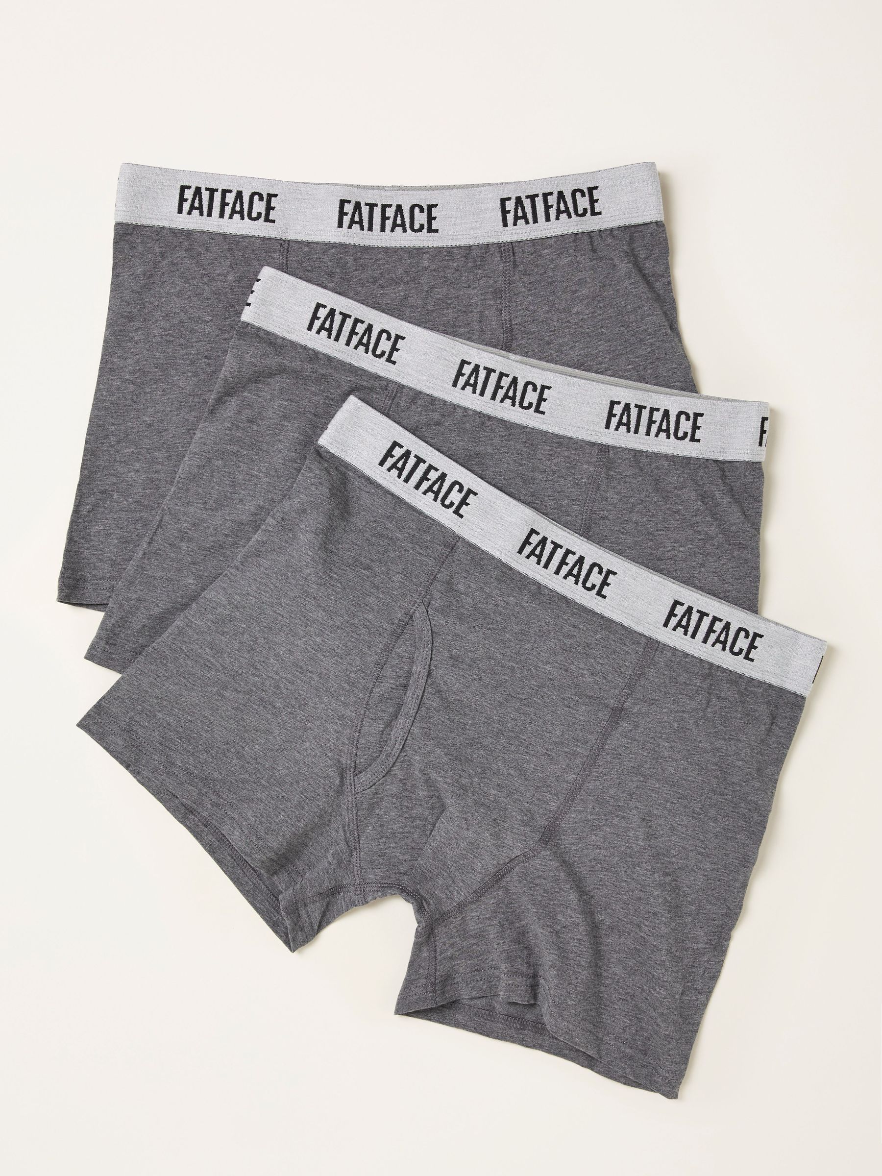Grey 3 Pairs of Plain Boxers (H47255) | $57