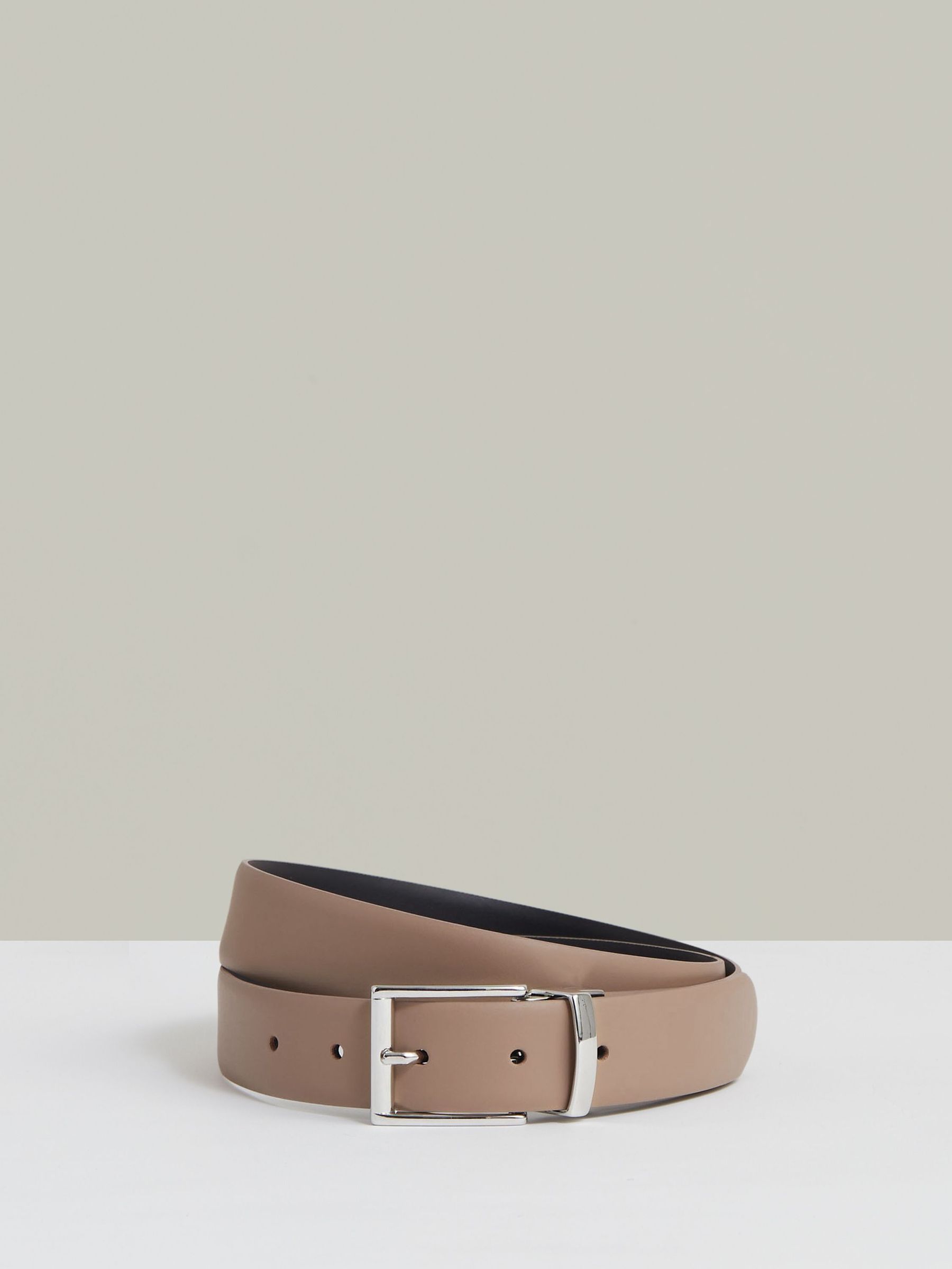 Reversible Leather Belt in Dark Stone/Navy (H48160) | $135