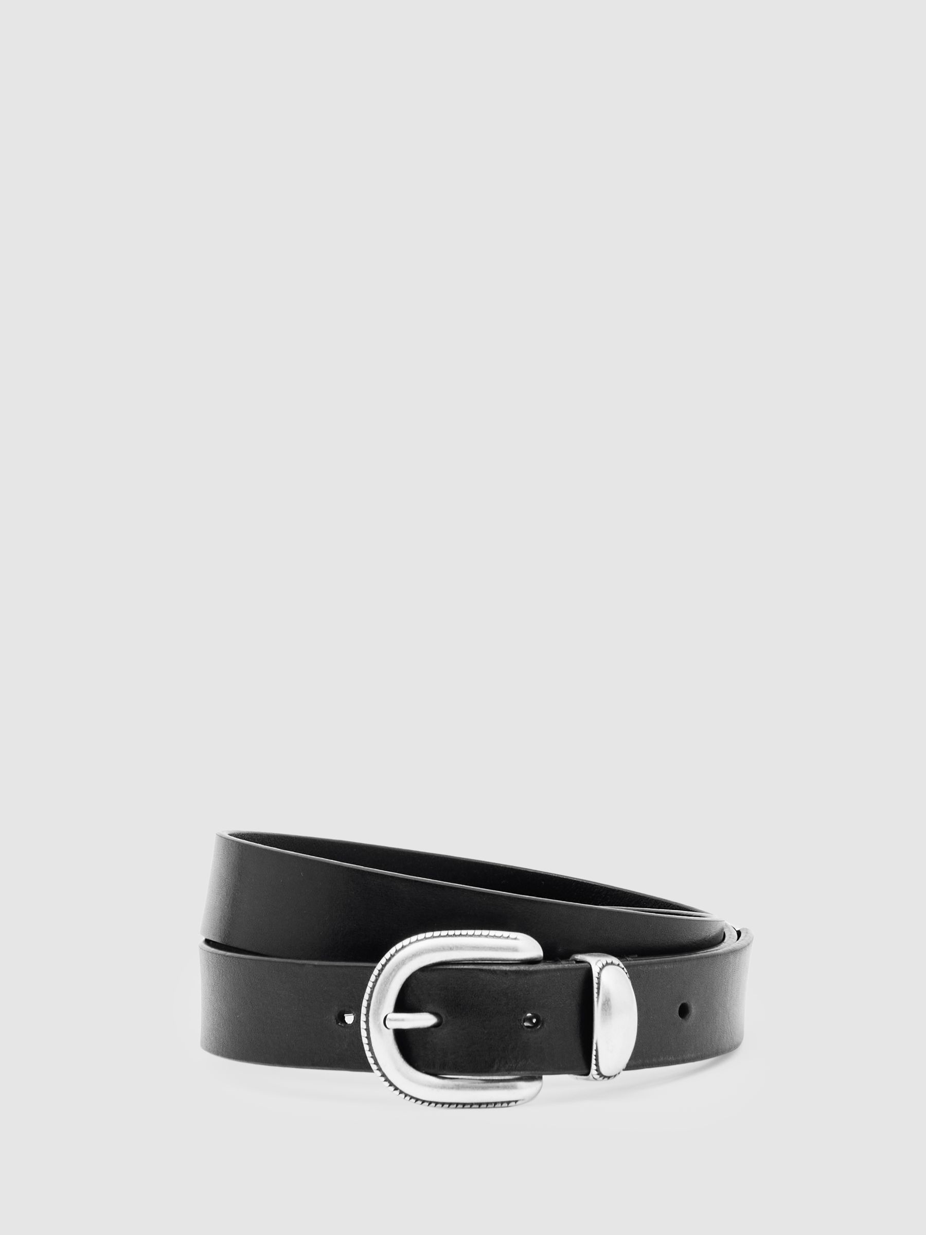 Leather Western Belt in Black (H48611) | Kč2,320