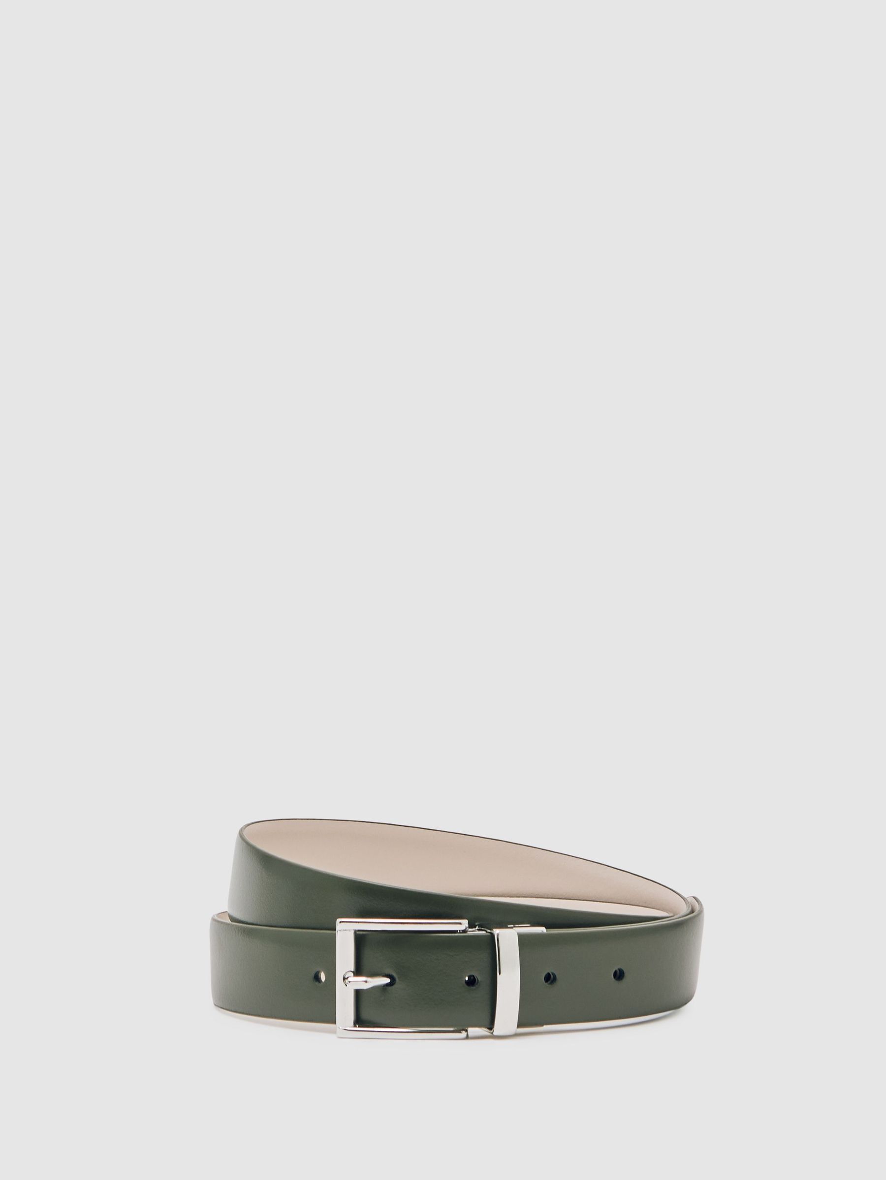 Reversible Leather Belt in Forest Green/Off White (H48628) | Kč2,320