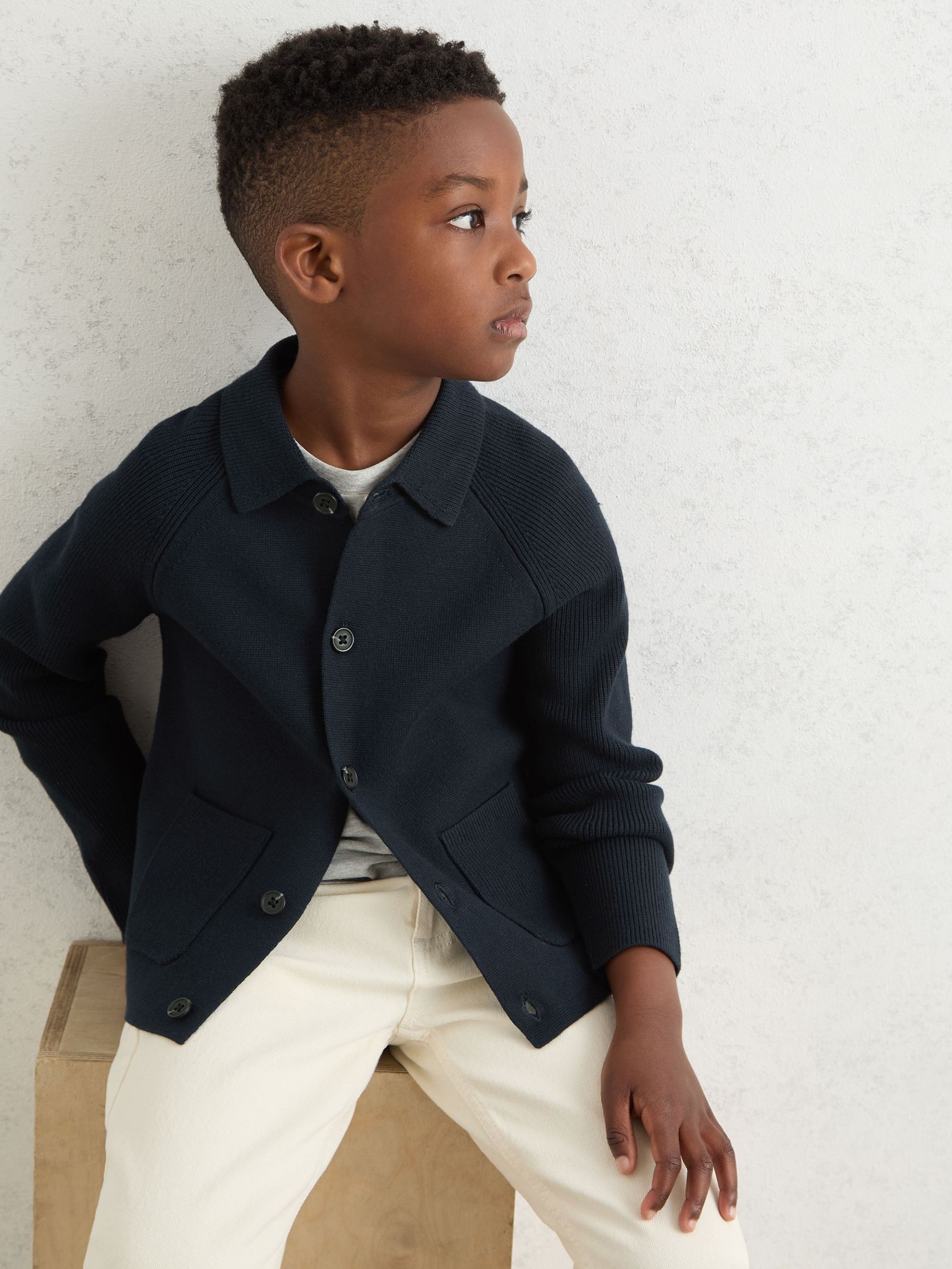 9-13 yrs Button-Through Knitted Cardigan in Navy (H48759) | €75