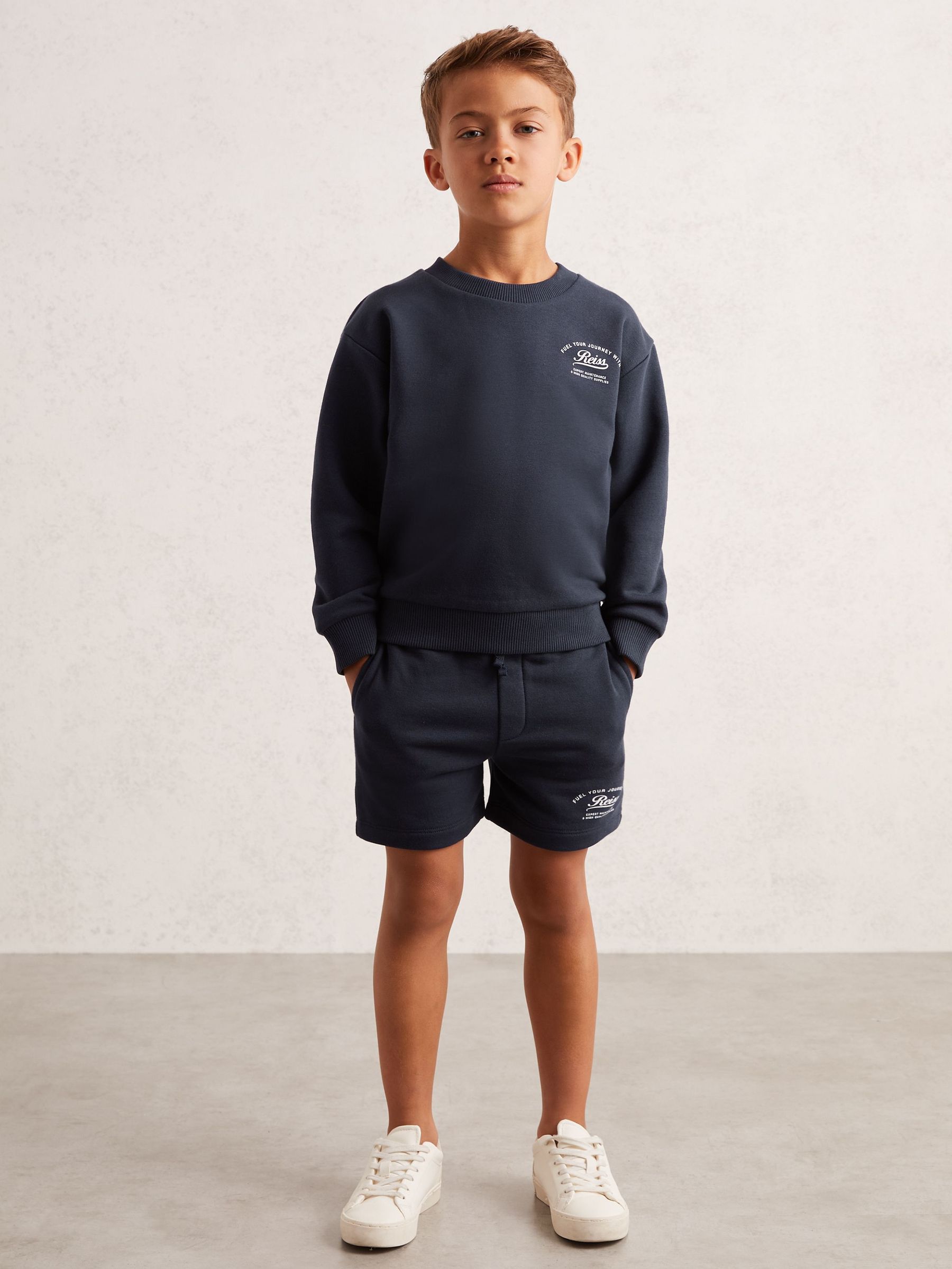3-9 yrs Cotton Blend Motor Cars Sweat Shorts in Washed Blue (H50380) | ₪165