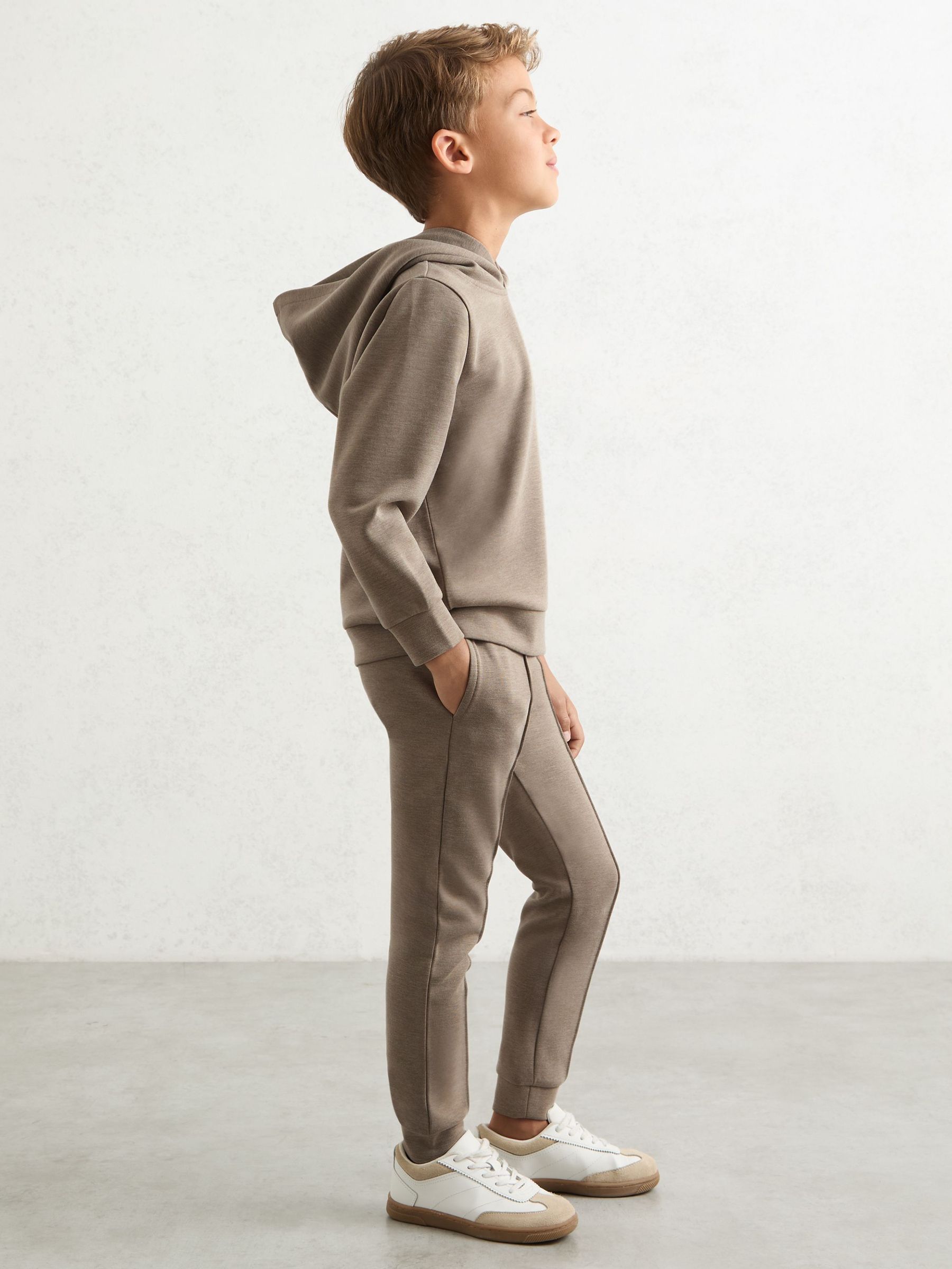 Interlock-Jersey Hoodie in Taupe Brown (H50386) | €50