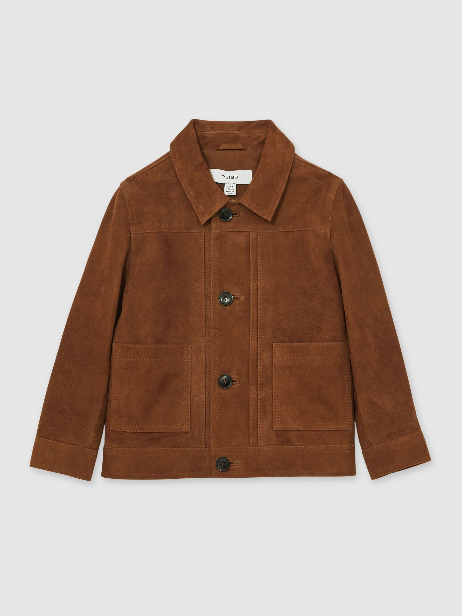 13-14 yrs Suede Worker Jacket in Tobacco Brown (H50397) | $298