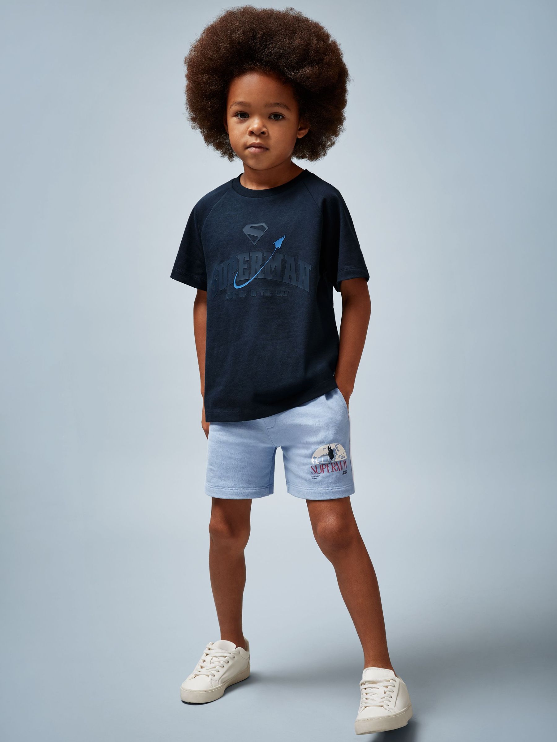 9-13 yrs Superman | Reiss Raglan Logo T-Shirt in Navy Blue (H51583) | €40