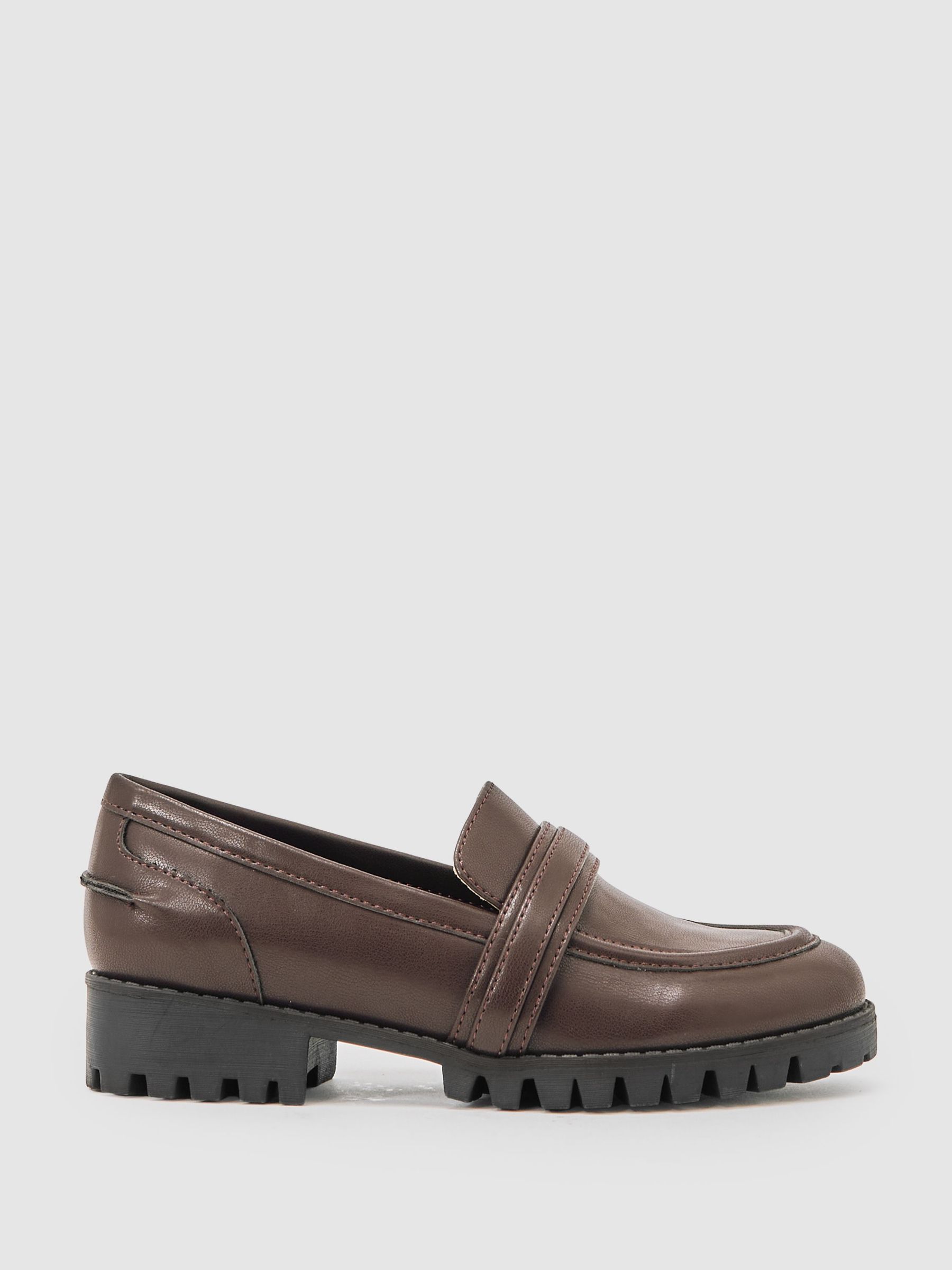 Chunky Lug-Sole Loafers in Burgundy (H51995) | €75