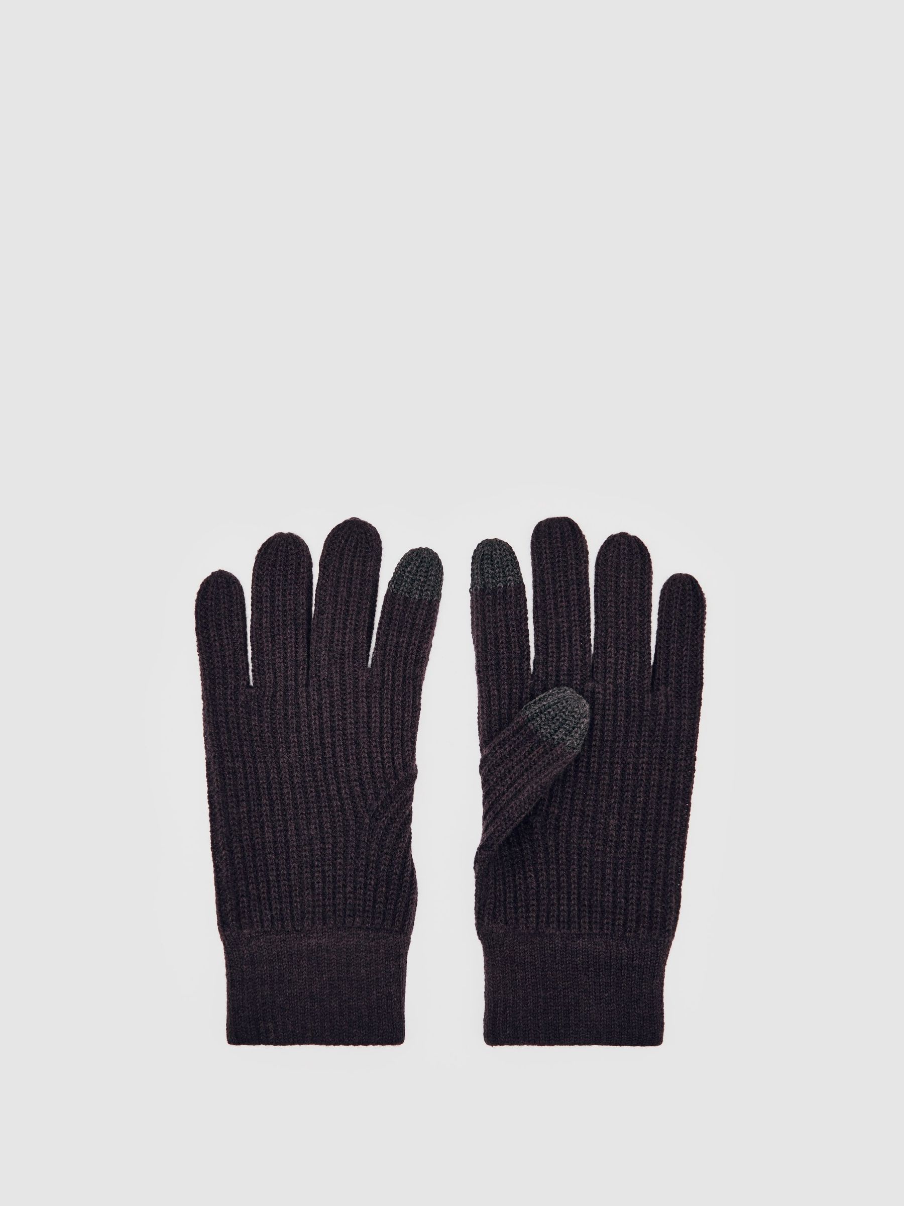 Ribbed-Merino Touchscreen Gloves in Chocolate Brown (H52198) | €65