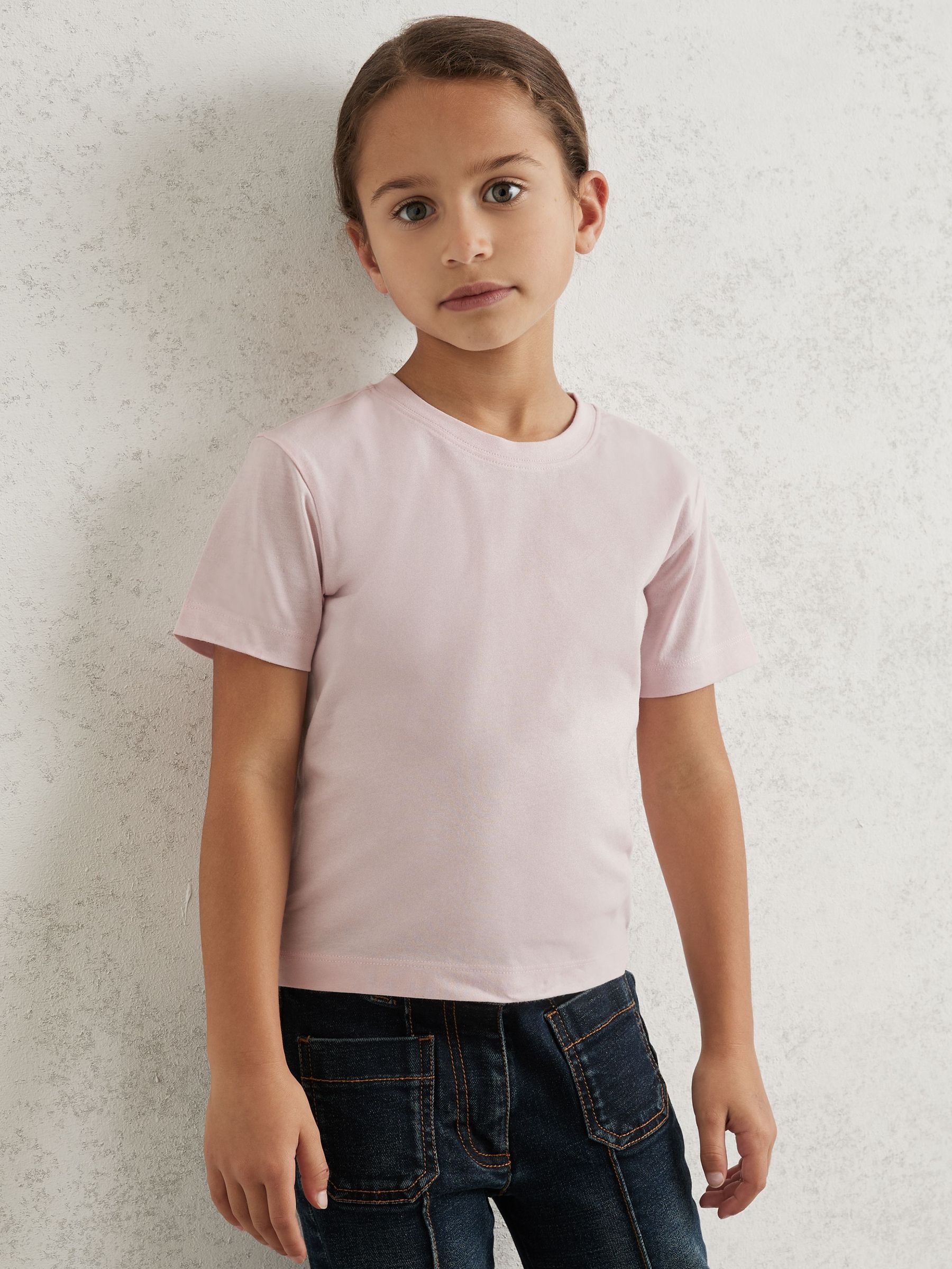 9-13 yrs Cotton Crew Neck T-Shirt in Pink (H52203) | 65 SAR