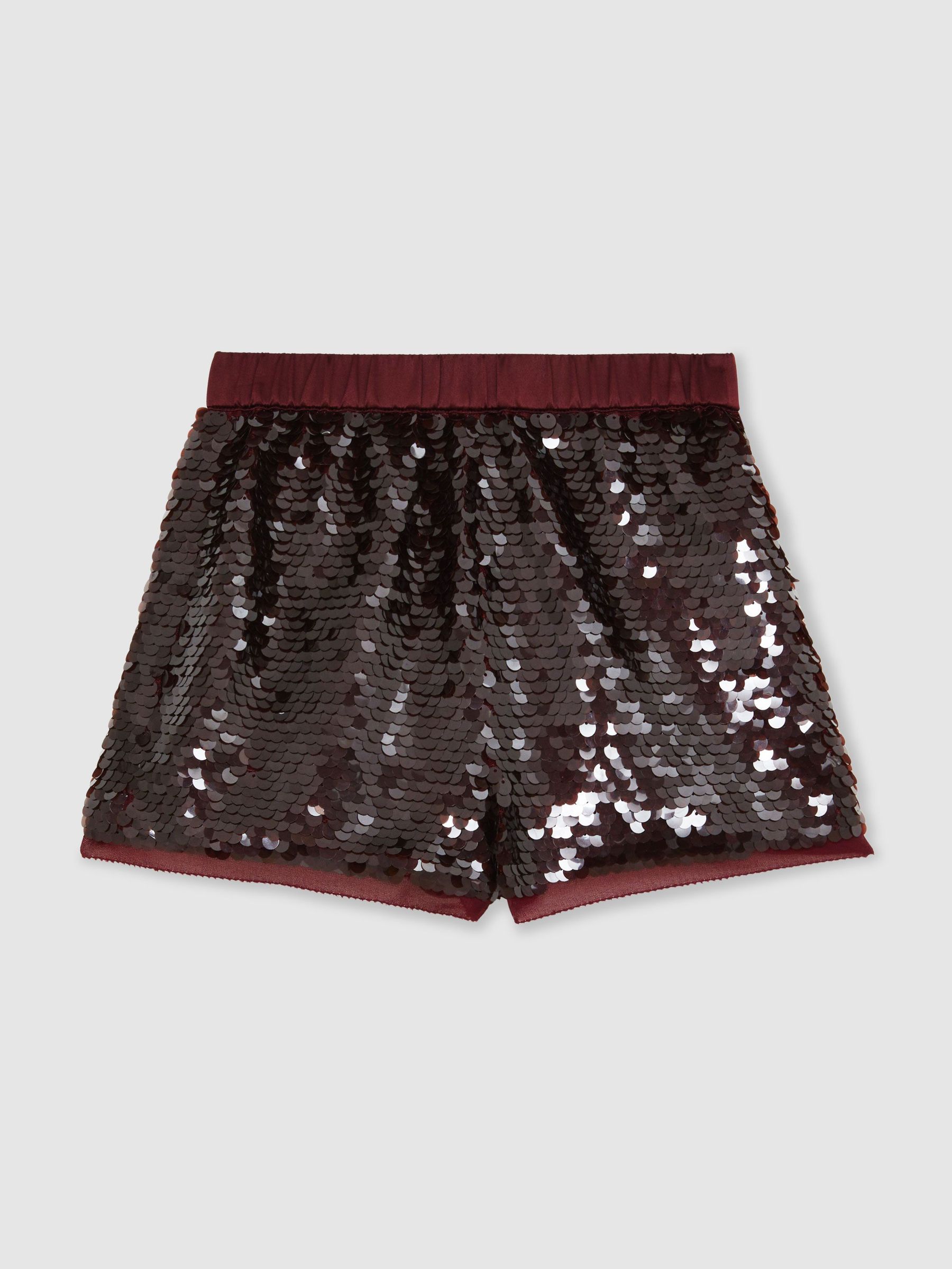 13-14 yrs Sequin Shorts in Burgundy (H52215) | $110