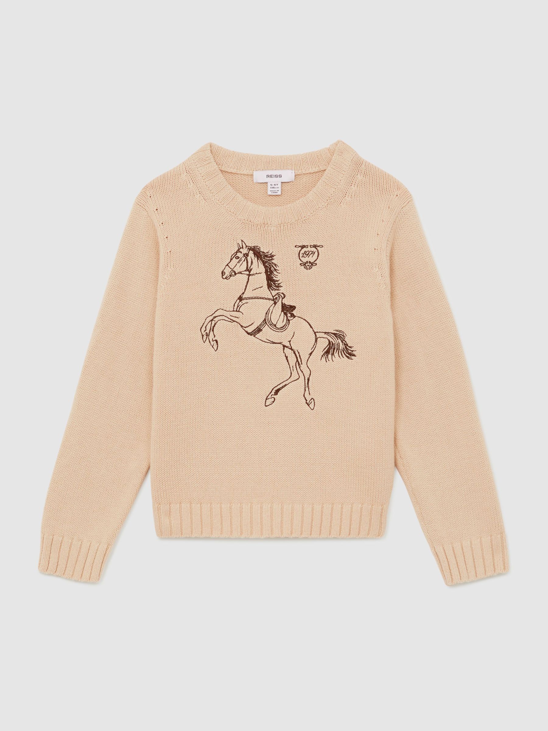 13-14 yrs Cotton Pony Club Embroidered Jumper in Oatmeal (H52245) | $90