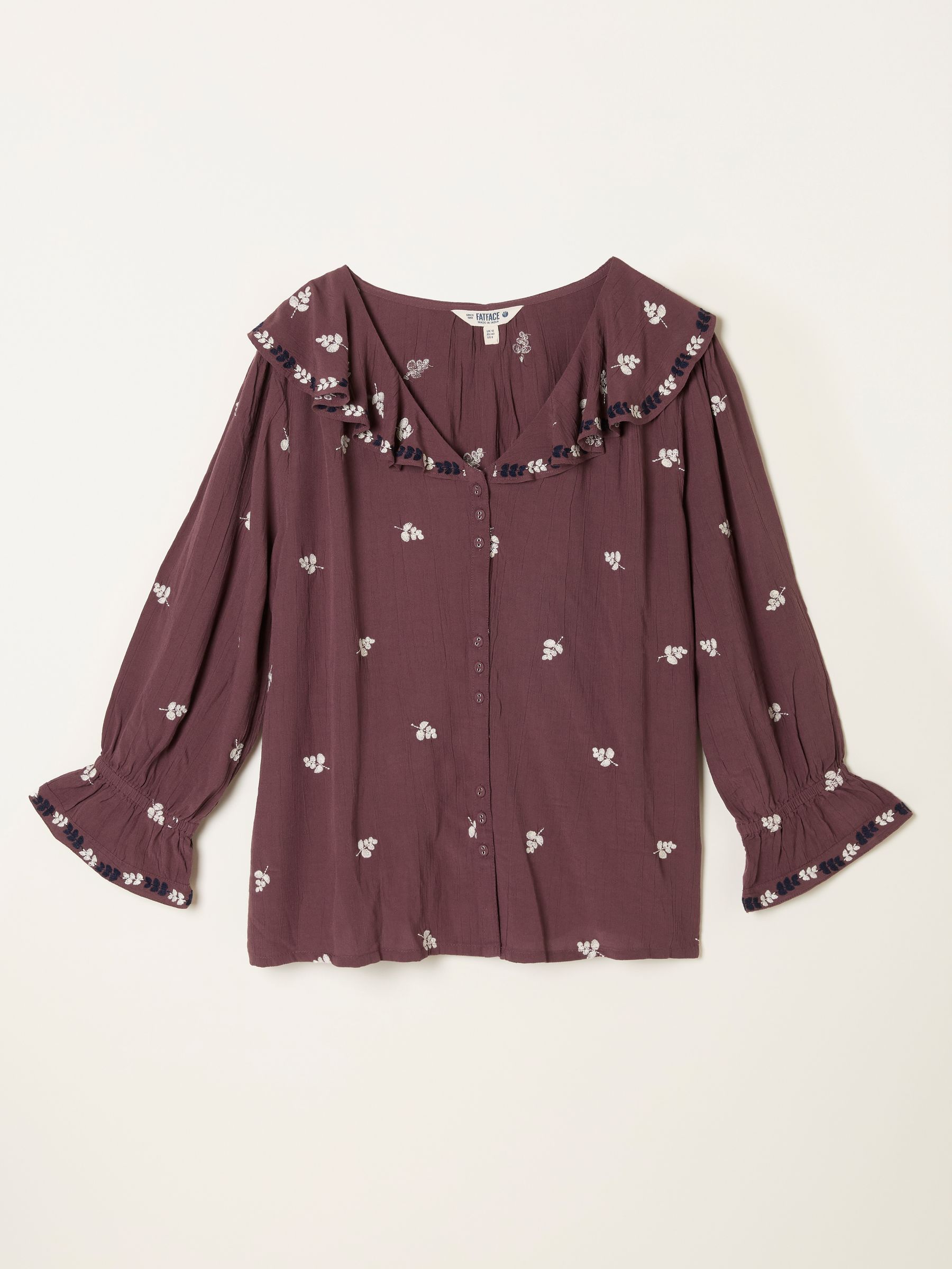 Etta Dusky Purple Embroidered Blouse (H54576) | €72.50