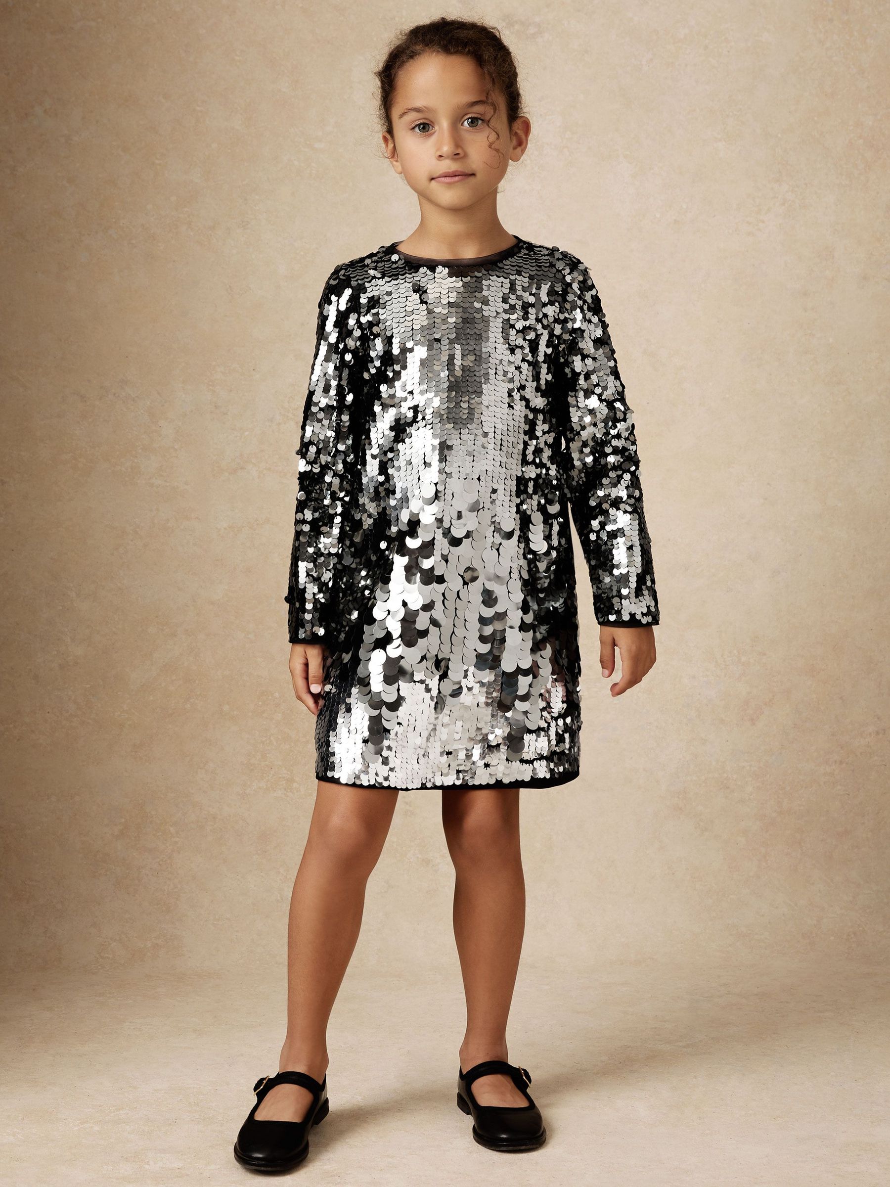 3-9 yrs Sequin-Embellished Shift Dress in Silver (H55178) | €110
