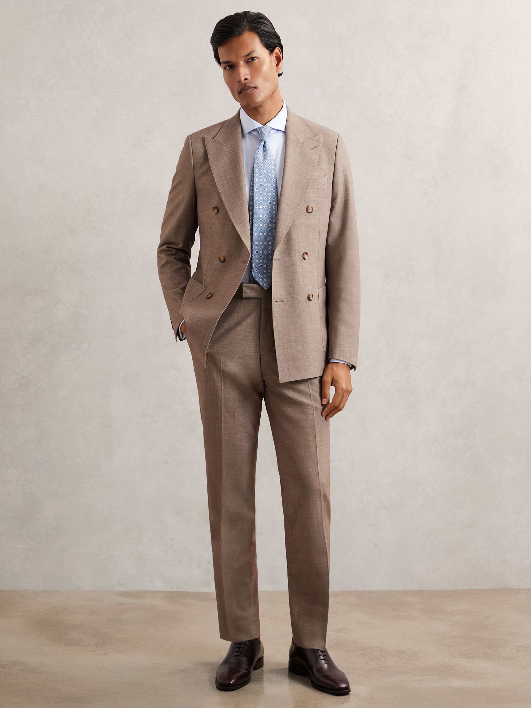 Slim-Fit Textured Suit Trousers With Wool in Brown (H55180) | €230