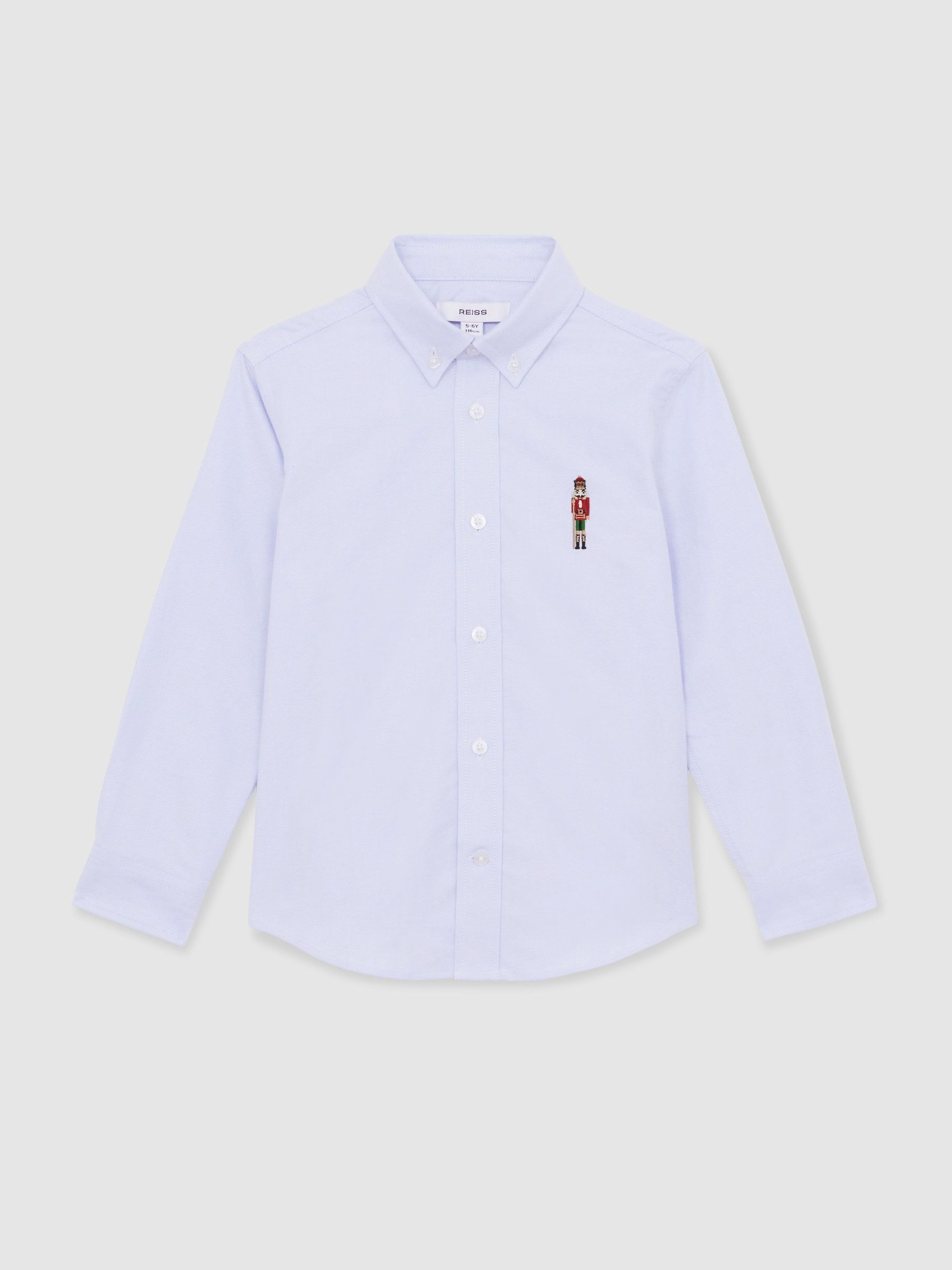 13-14 yrs Nutcracker-Embroidered Oxford Shirt Cotton in Soft Blue (H55423) | 1 295 Kč