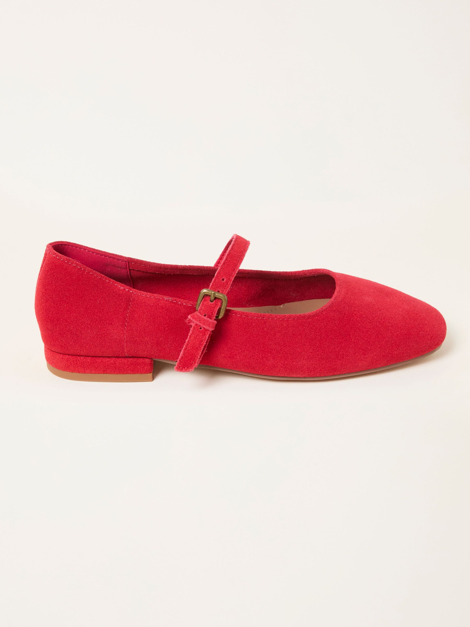 Cherry Red Suede Mary Jane Flat (H55668) | $124