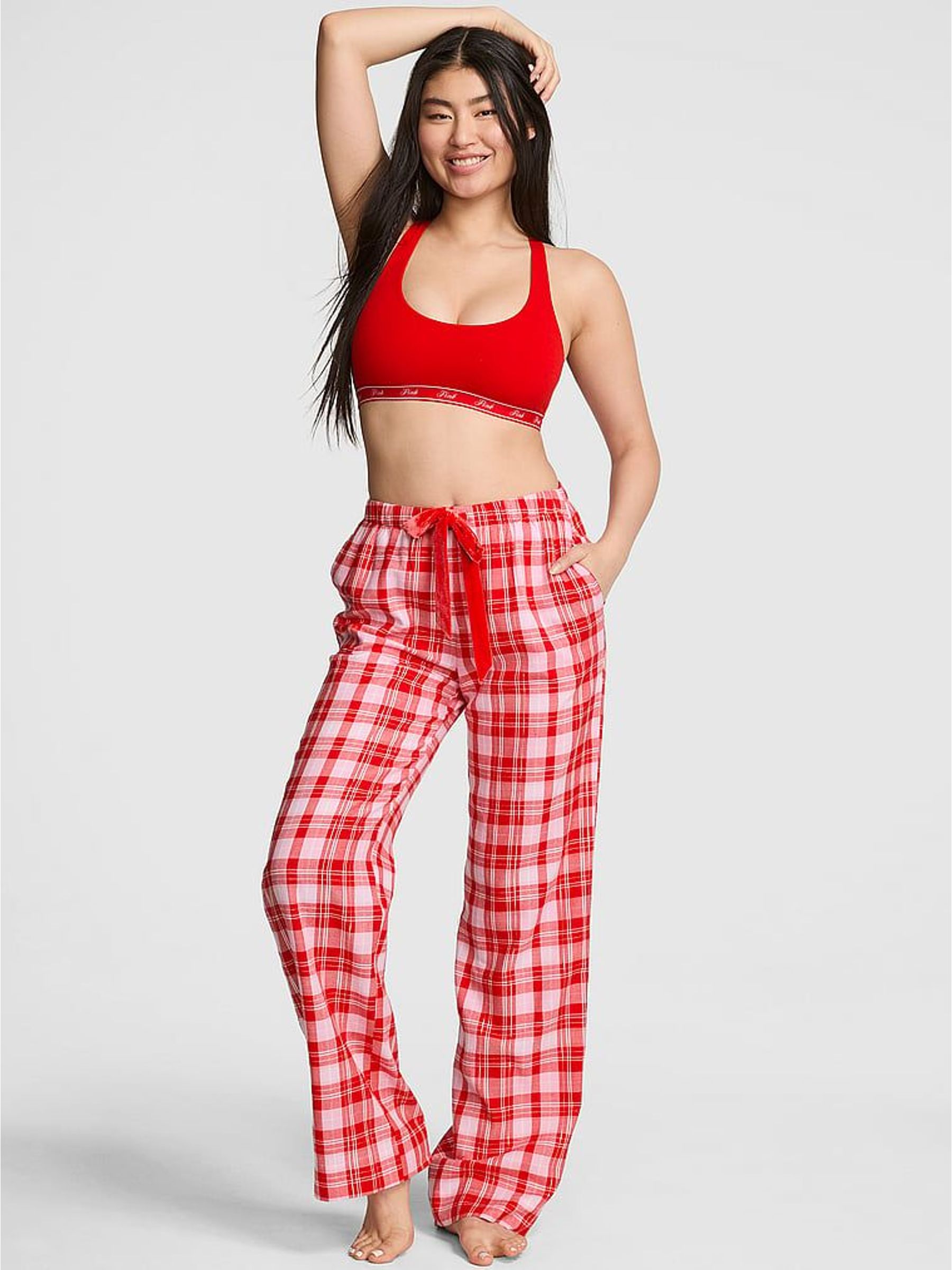Red and Pink Christmas Tartan Pyjama Bottoms (H56910) | €51