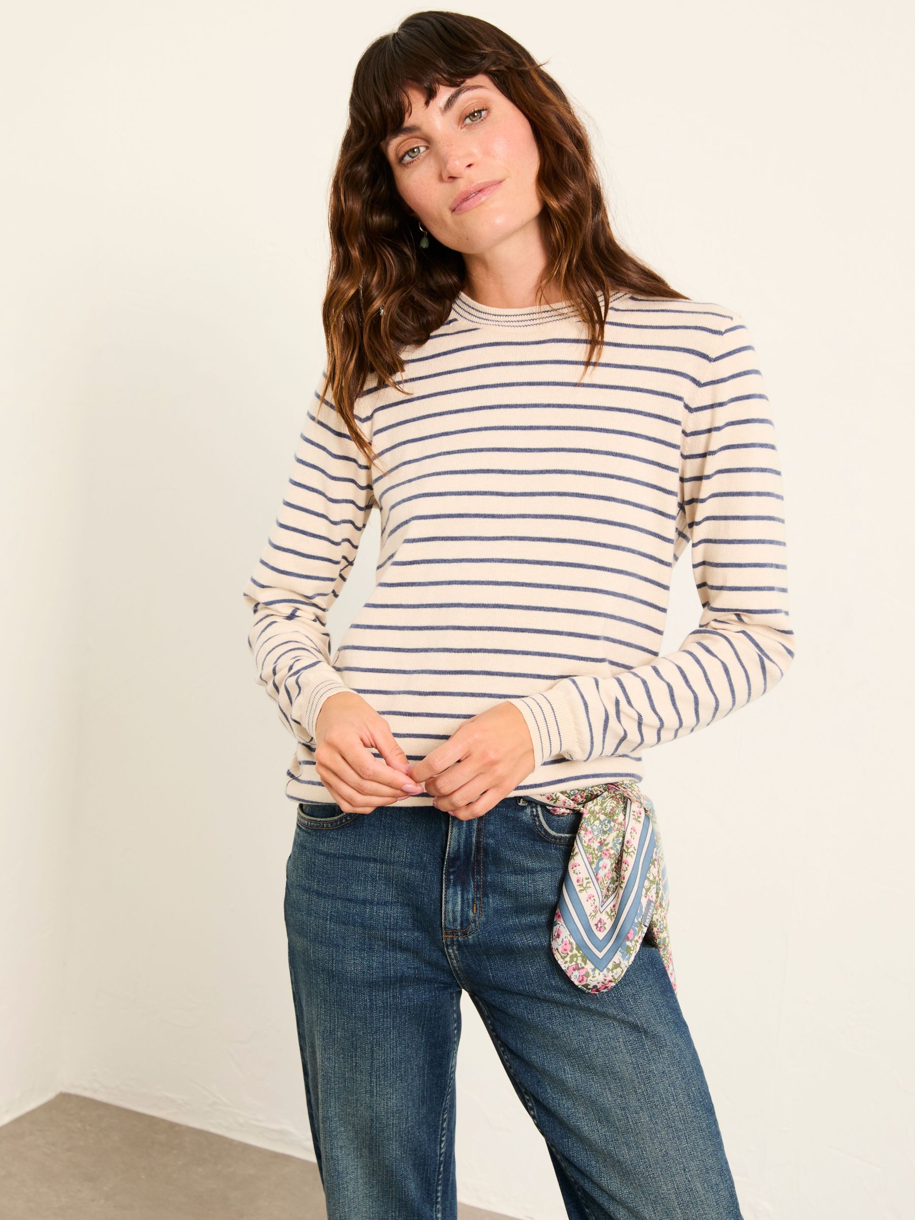 Breton Natural Knitted Stripe Jumper (H57526) | $86