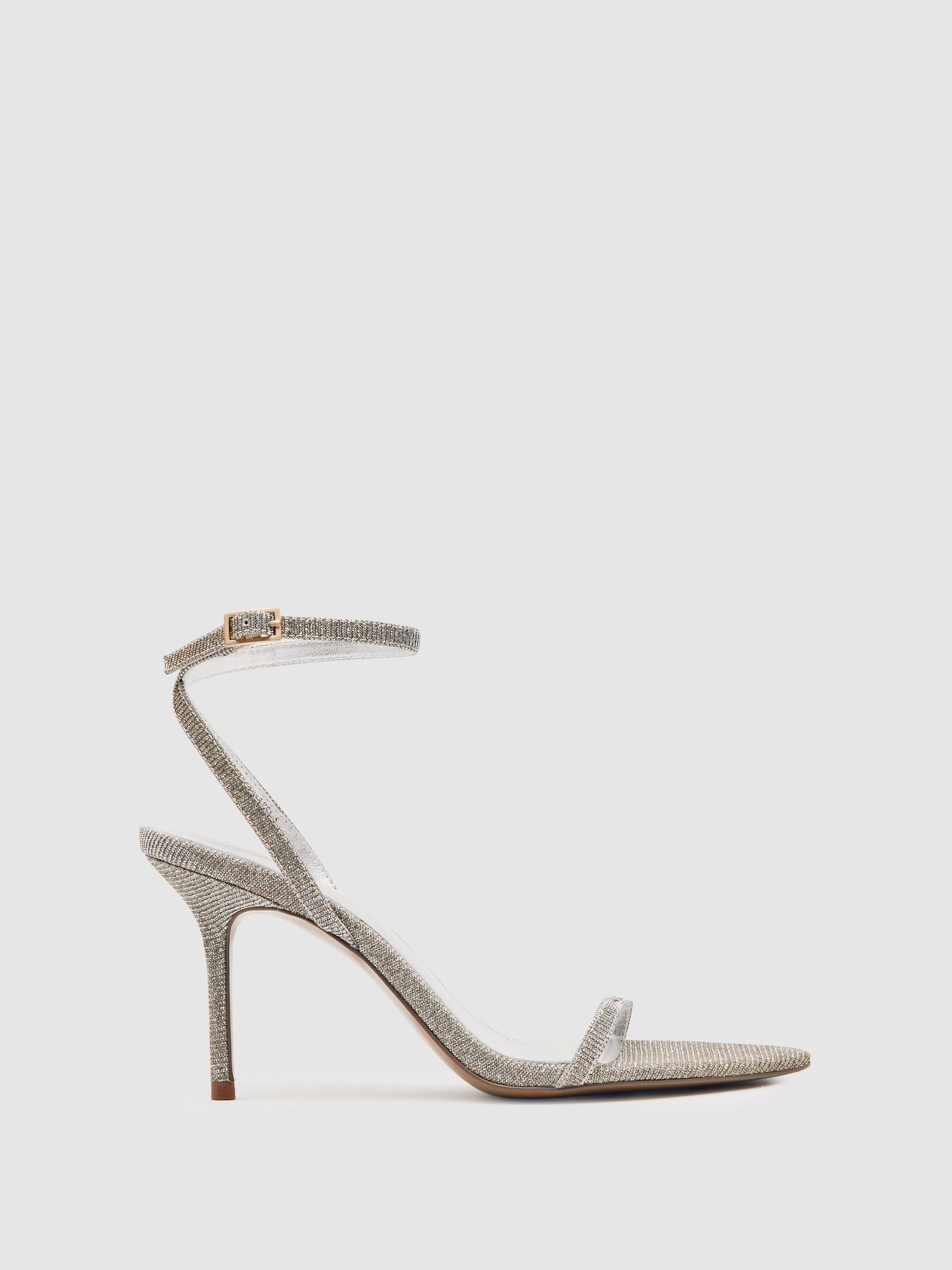 Strappy Stiletto Sandals in Silver (H58085) | $275