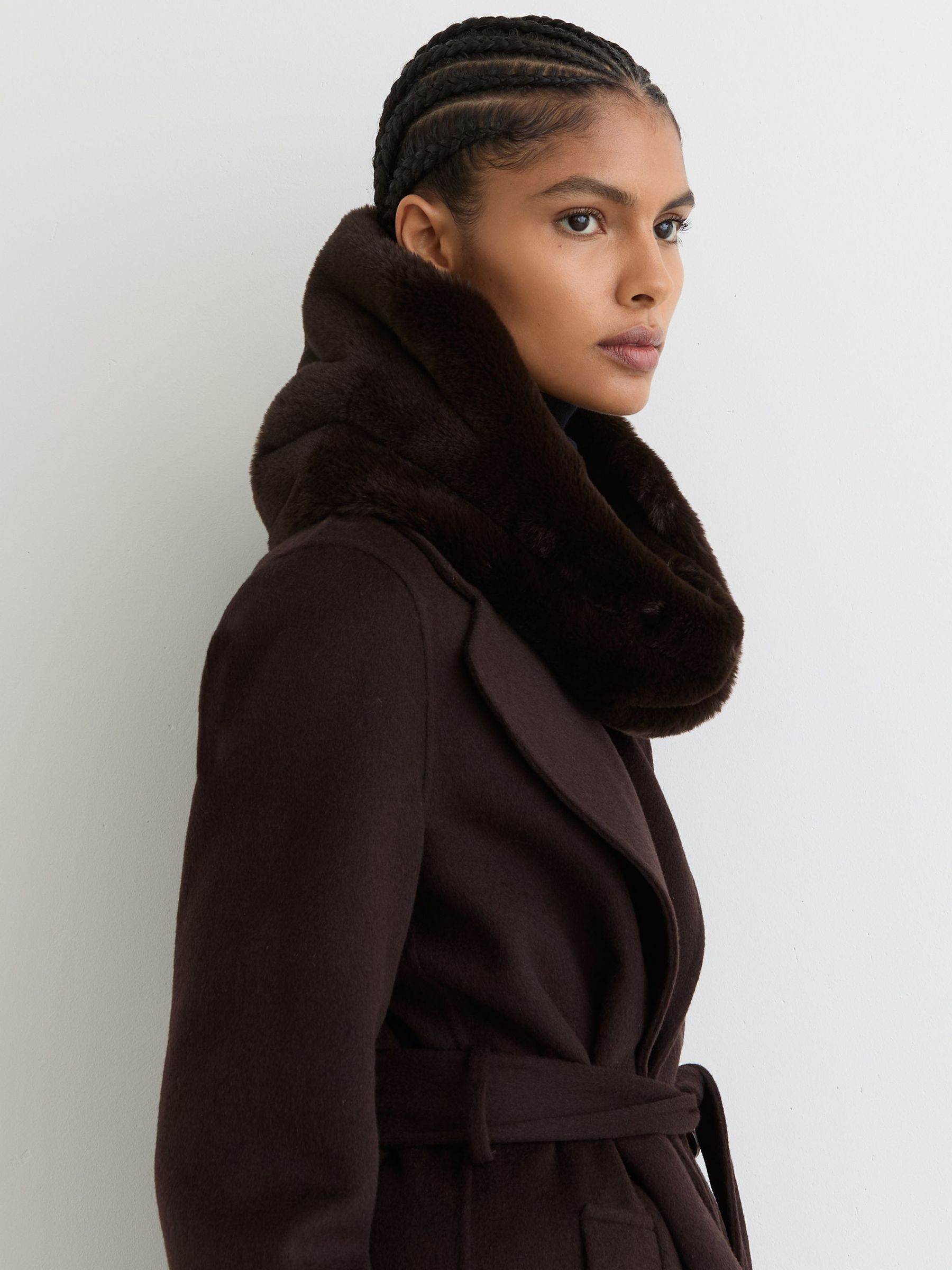 Faux Fur Snood in Chocolate (H58097) | $135