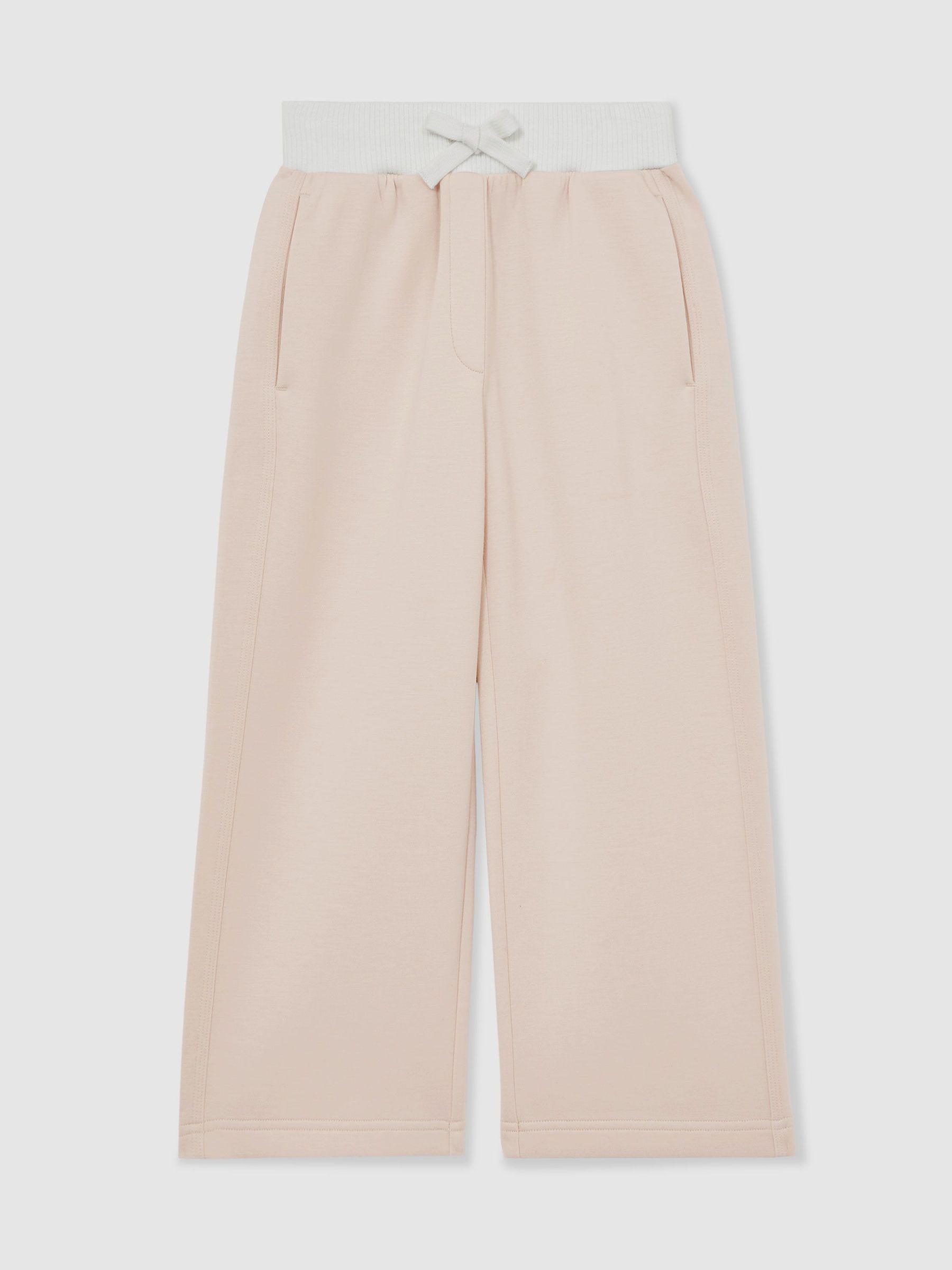 13-14 yrs Wide-Leg Interlock Drawstring Joggers in Neutral (H58116) | 235 QAR