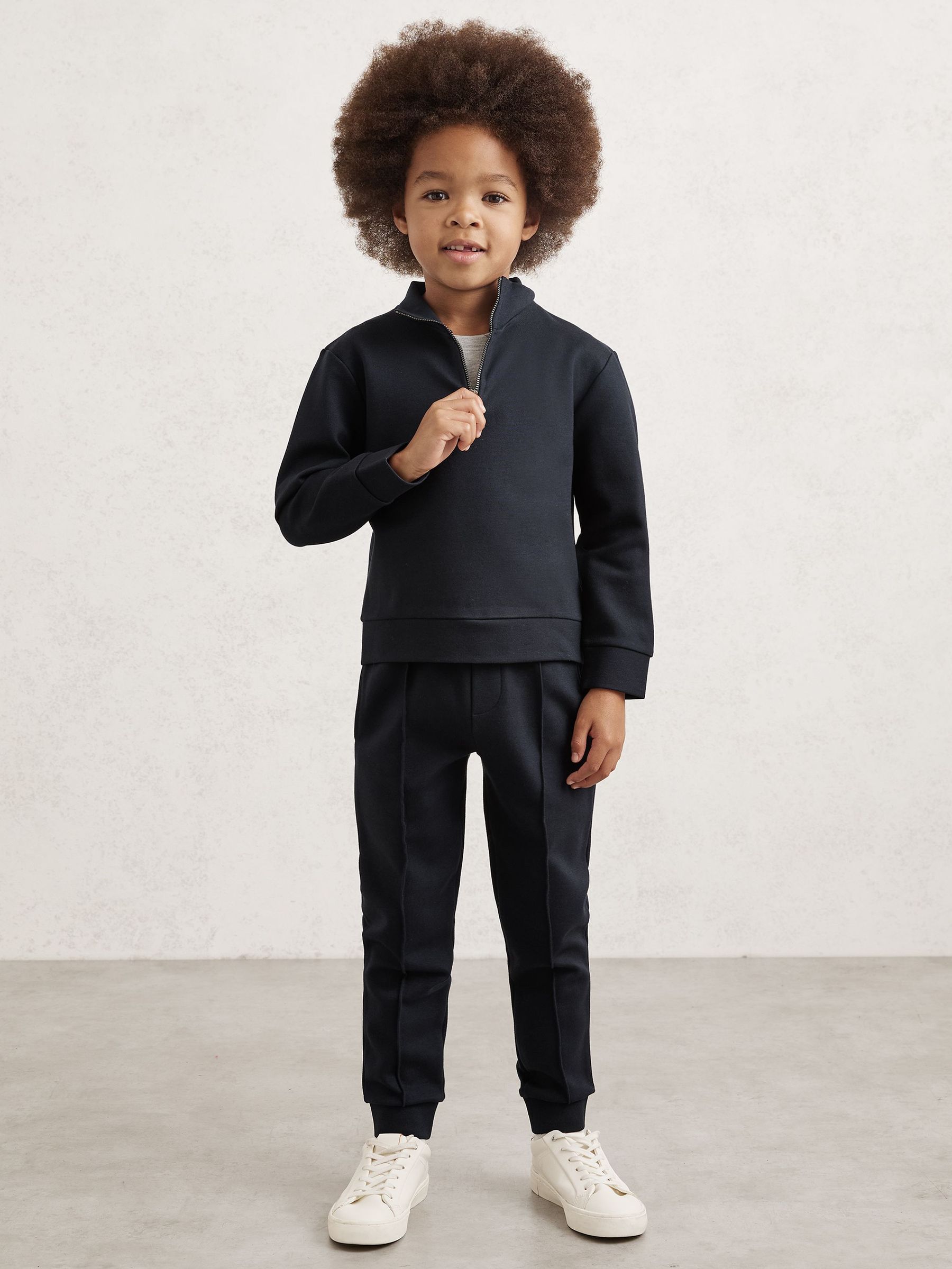 3-9 yrs Interlock Sweatshirt and Trousers Set in Navy Blue (H59106) | 385 QAR