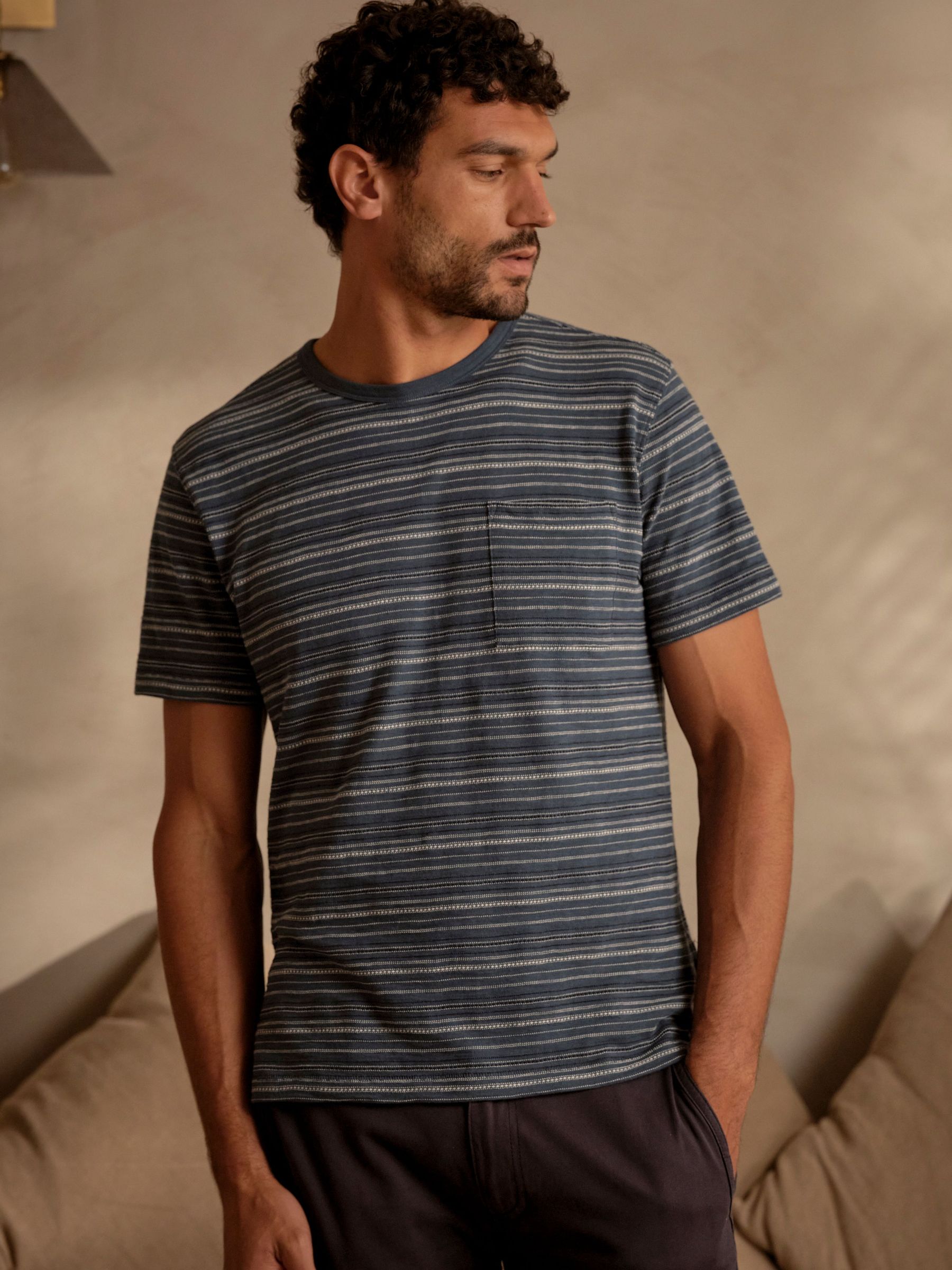 Navy Ripon Stripe Tshirt (H59454) | $56