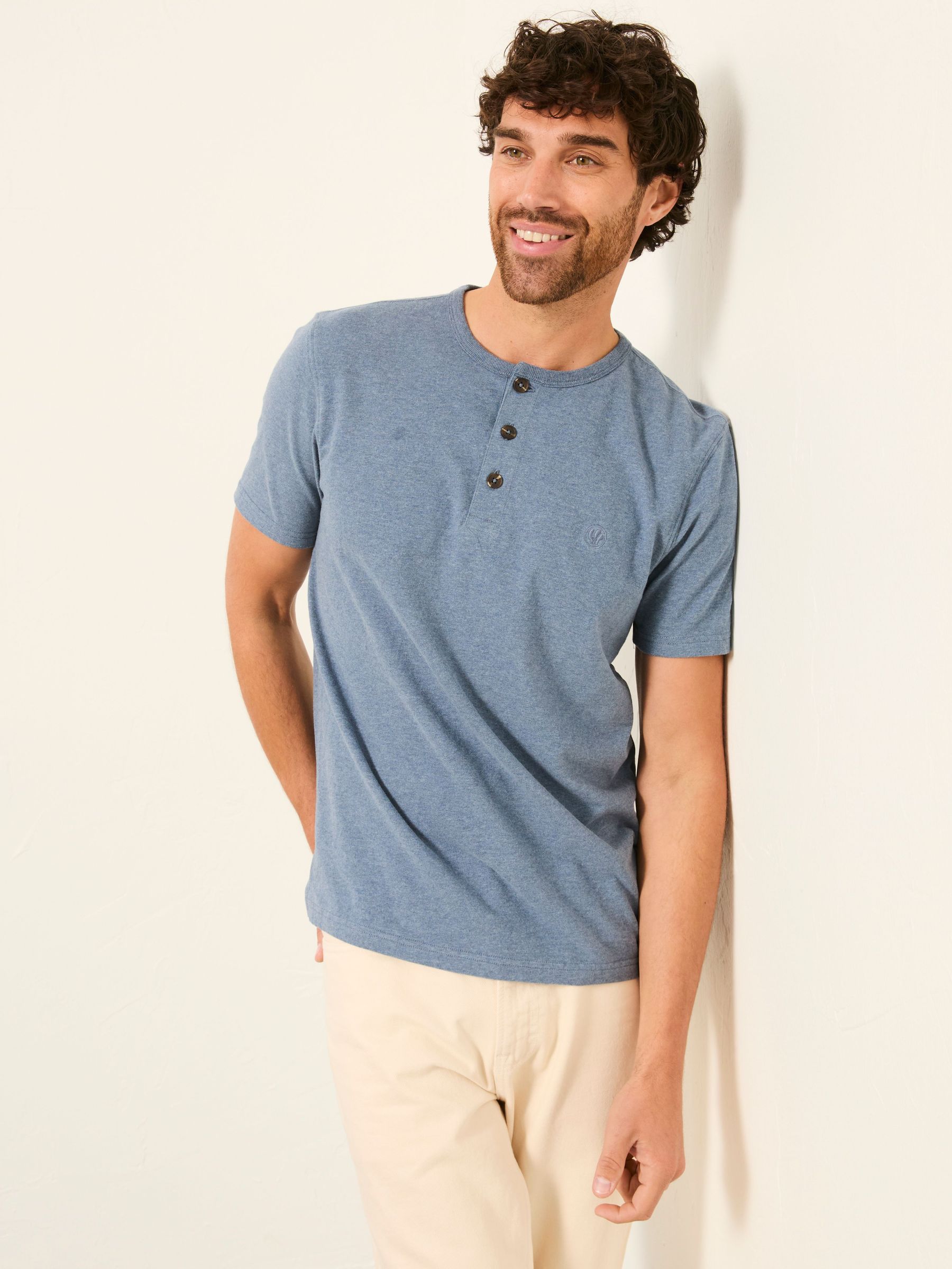 Henley Blue Denim Woodside Slub Tshirt (H59484) | $48