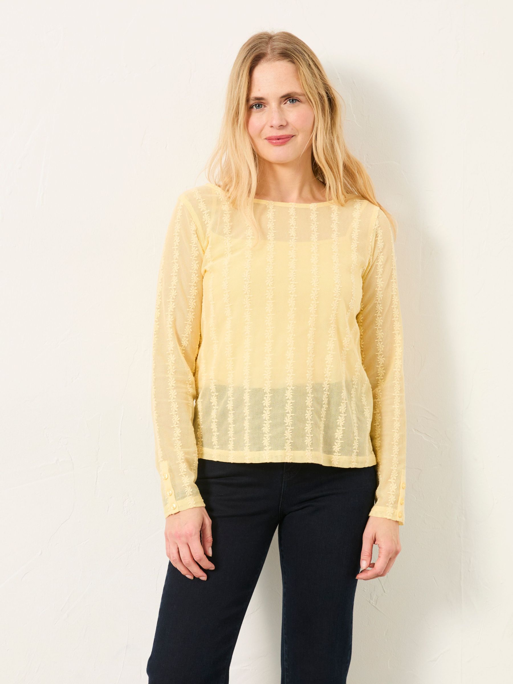 Lottie Yellow Lace Top (H60055) | $86