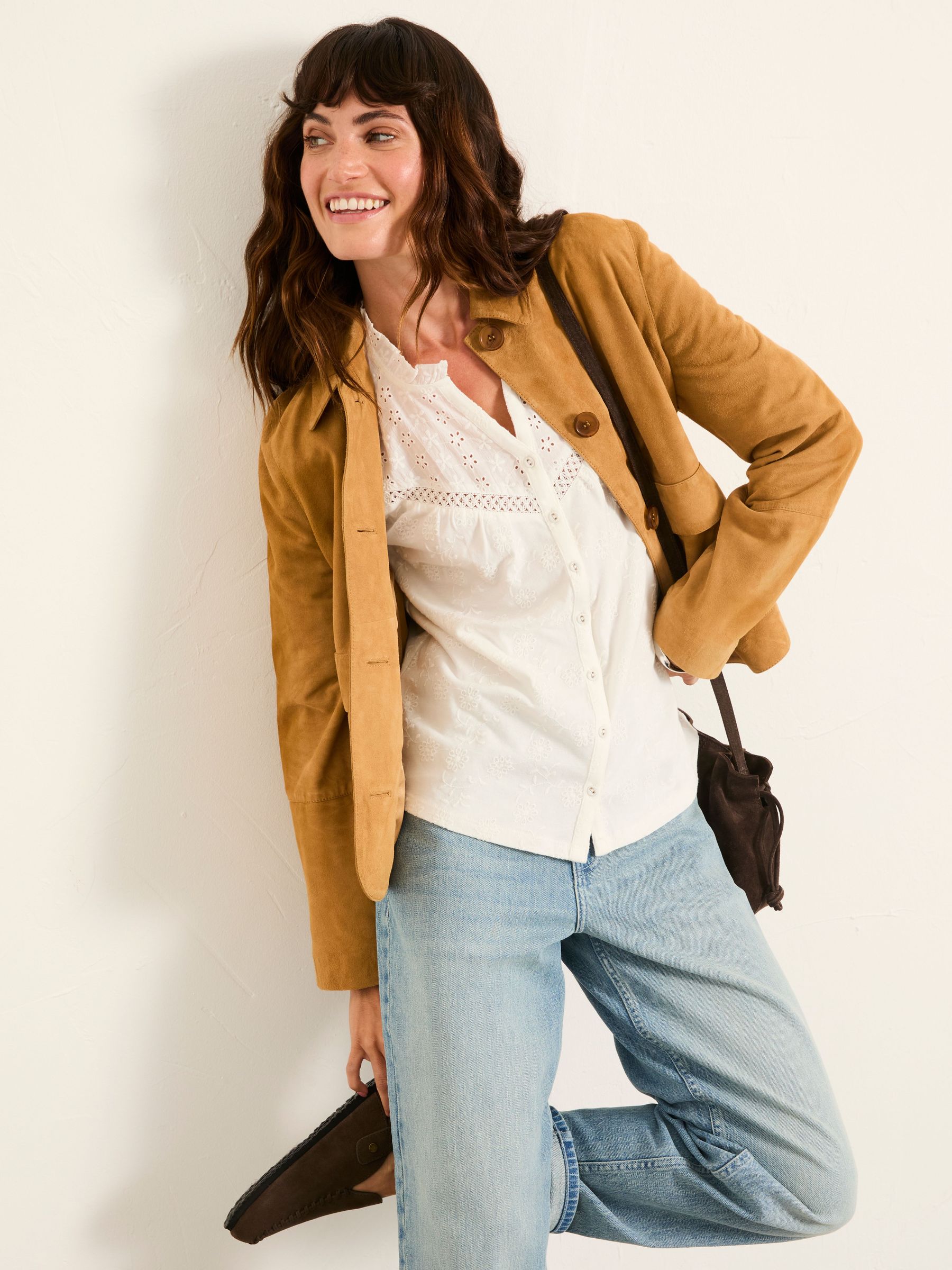 Claire Ivory Broderie Top (H60061) | €52