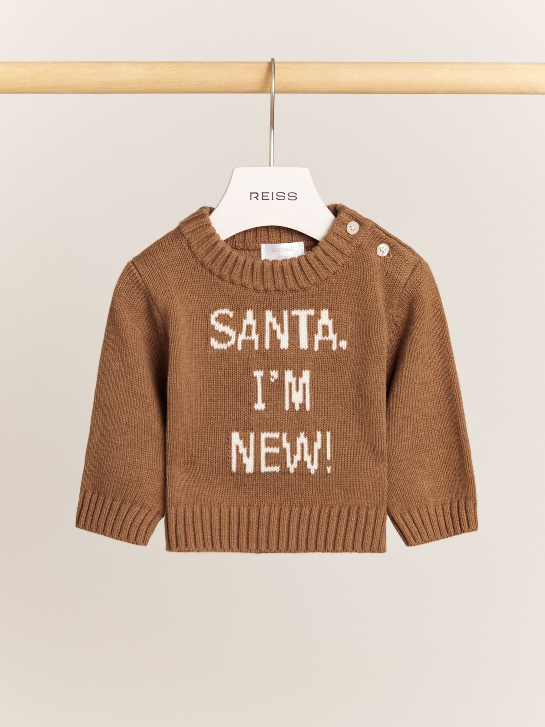 Cotton-Cashmere Christmas Jumper in Camel (H60245) | $80