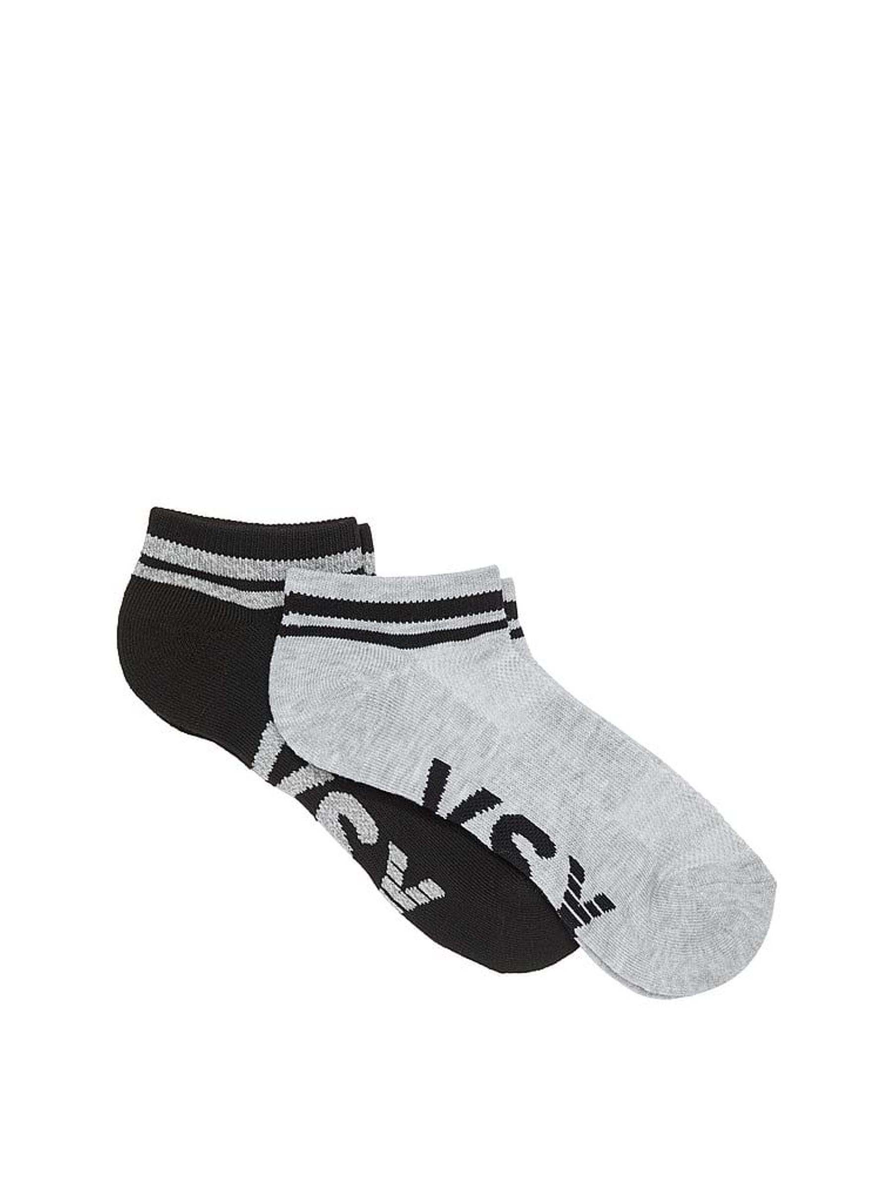 Black & Heather Grey 2 Pack Ankle Socks (H60306) | €11.50