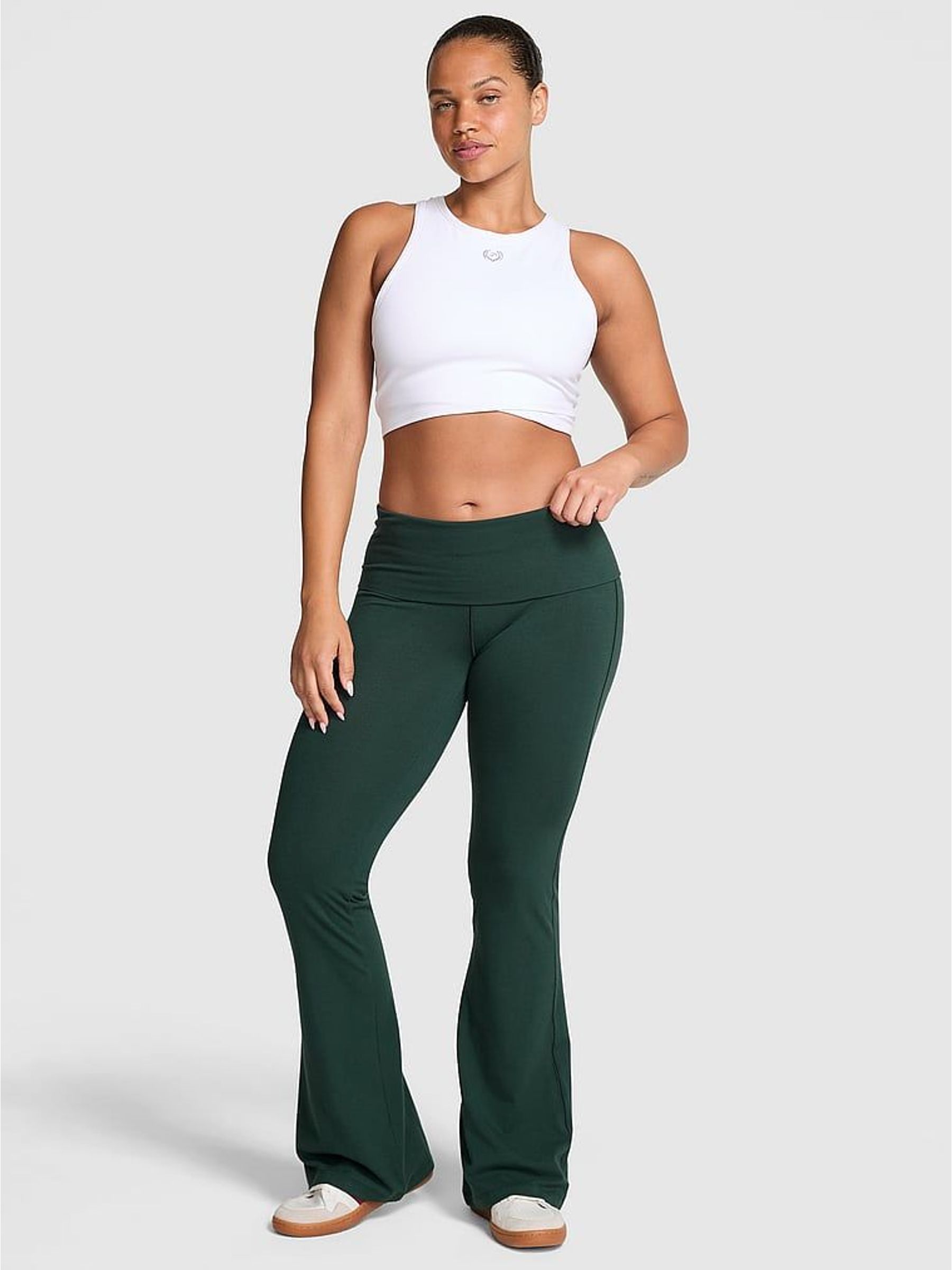 Deep Forest Green Foldover Flares Leggings (H60342) | €59