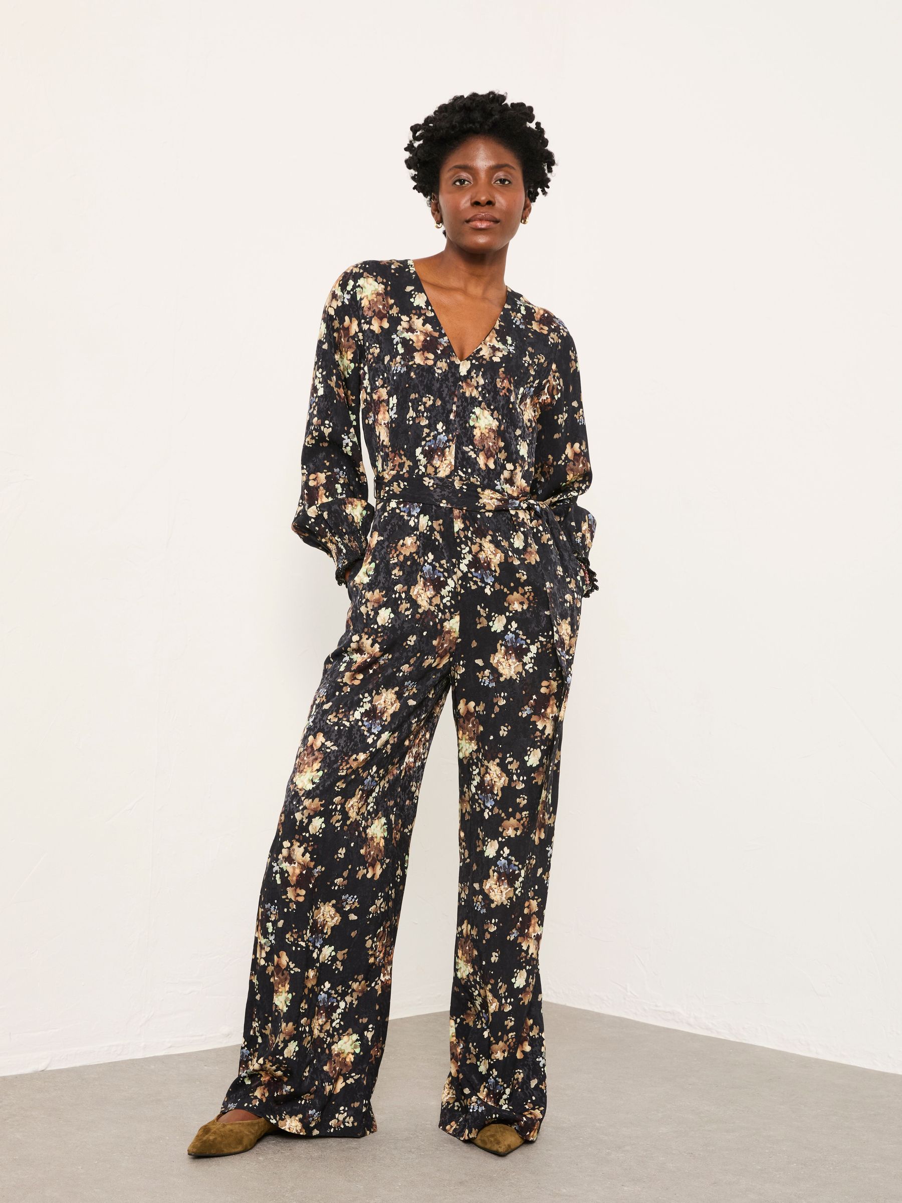 Fionn Black Floral Jumpsuit (H60413) | $211