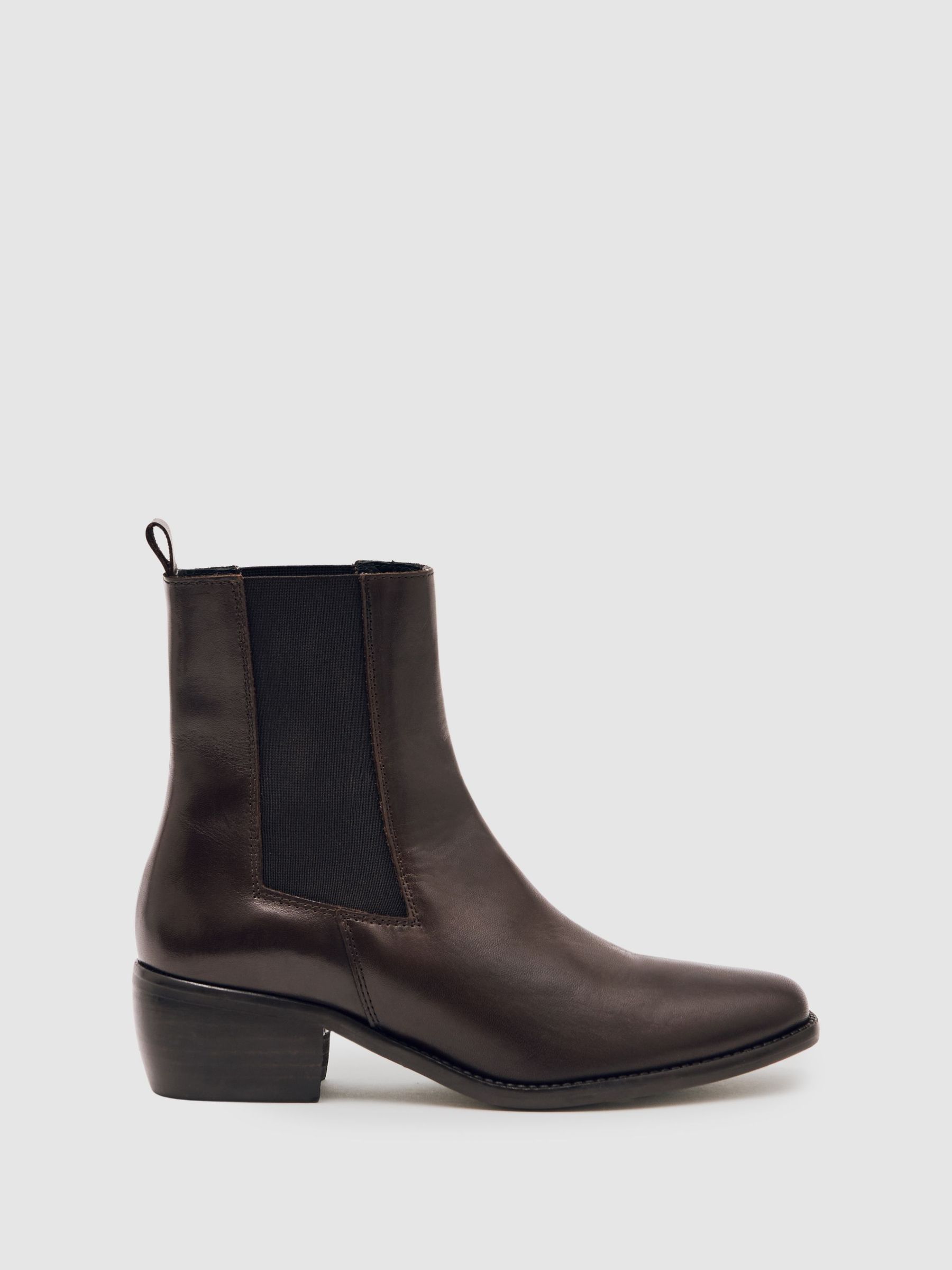 Leather Chelsea Boots in Chocolate Brown (H60493) | 1,080 QAR