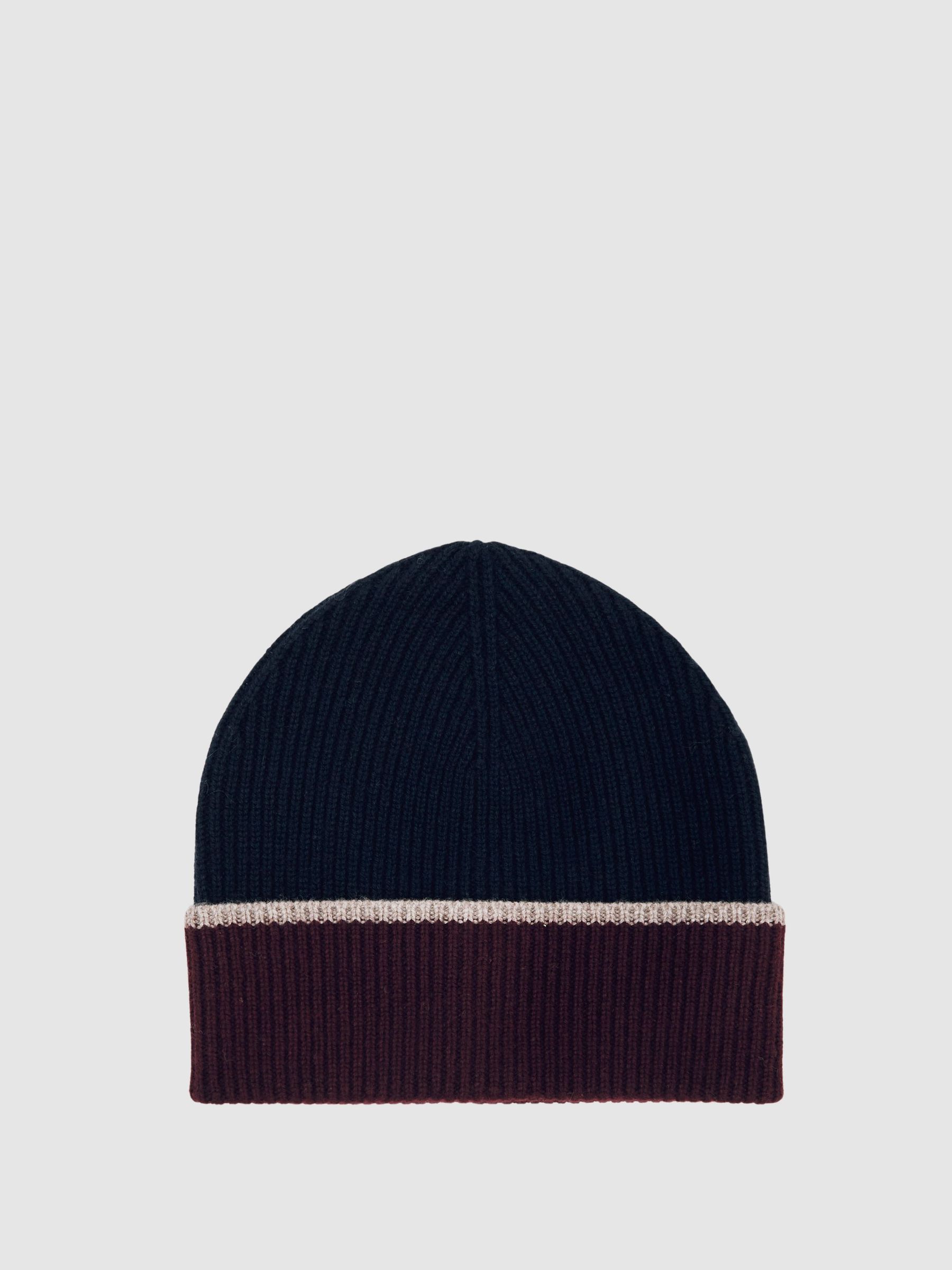 Wool-Blend Tipped Beanie in Navy (H60503) | ₪280