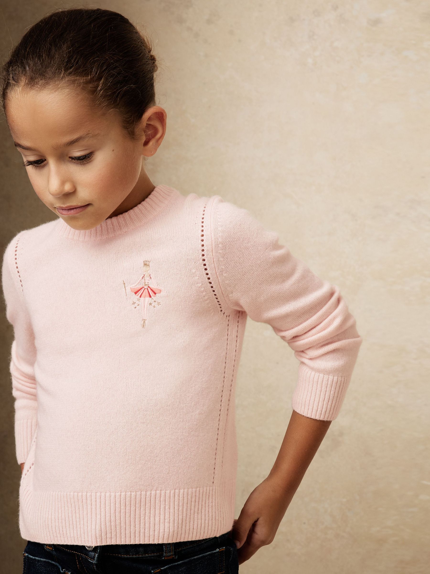 Wool-Blend Ballerina Jumper With Cashmere in Pink (H60510) | $85