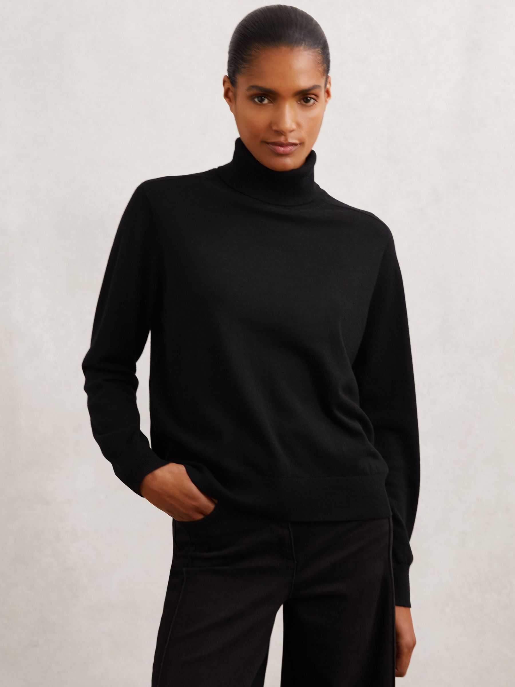 Wool Roll-Neck Jumper in Black (H60876) | $155