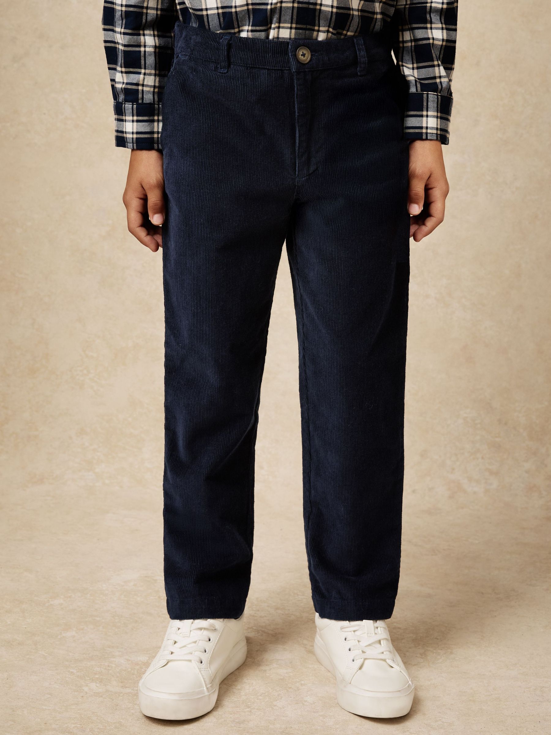 9-13 yrs Slim-Fit Corduroy Trousers in Navy (H62735) | $90