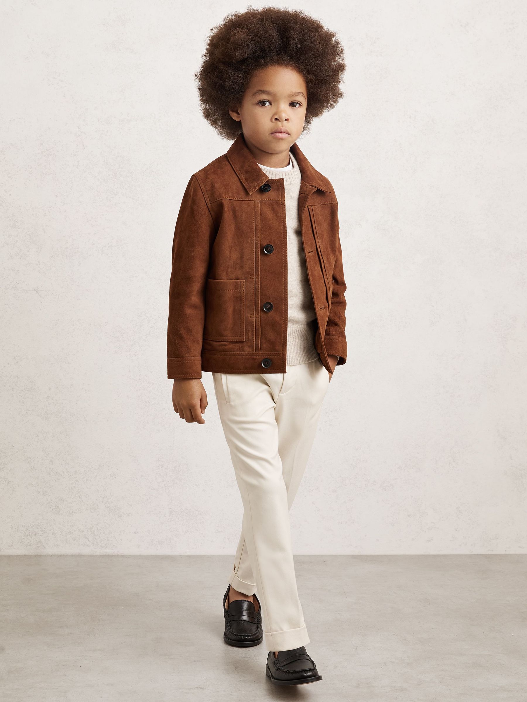 3-9 yrs Relaxed-Fit Pleated Tapered Trousers in Off White (H62748) | $65