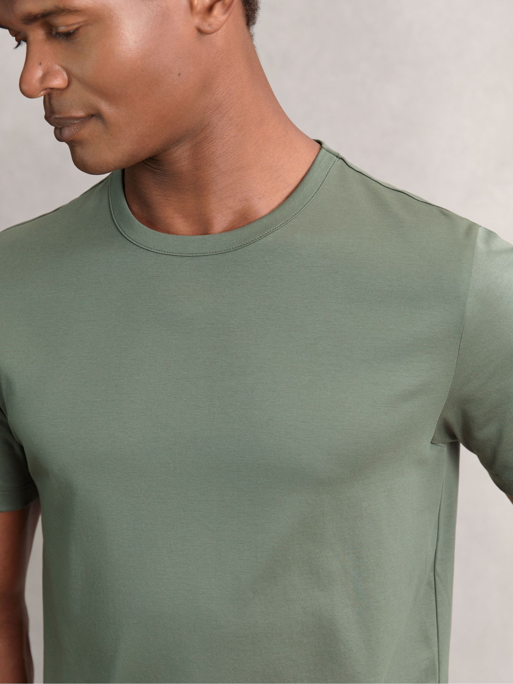 Airwater-Cotton Crew-Neck T-Shirt in Kale Green (H62772) | €65