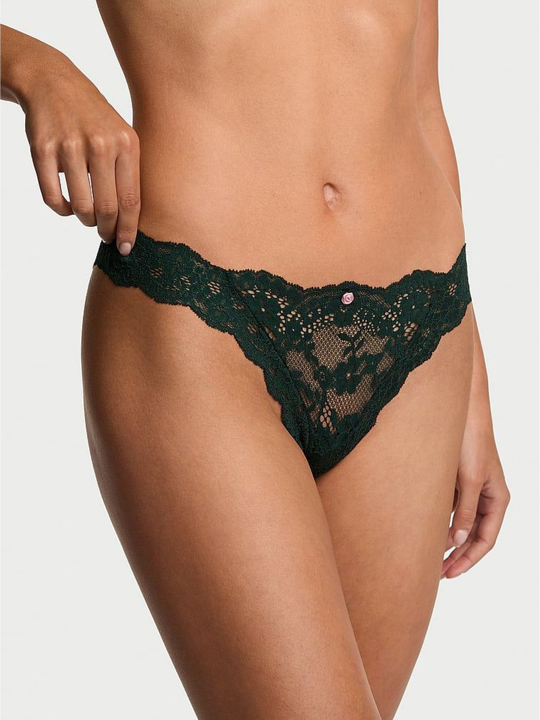 Cilantro Green Thong Lace Knickers (H64777) | €22.50