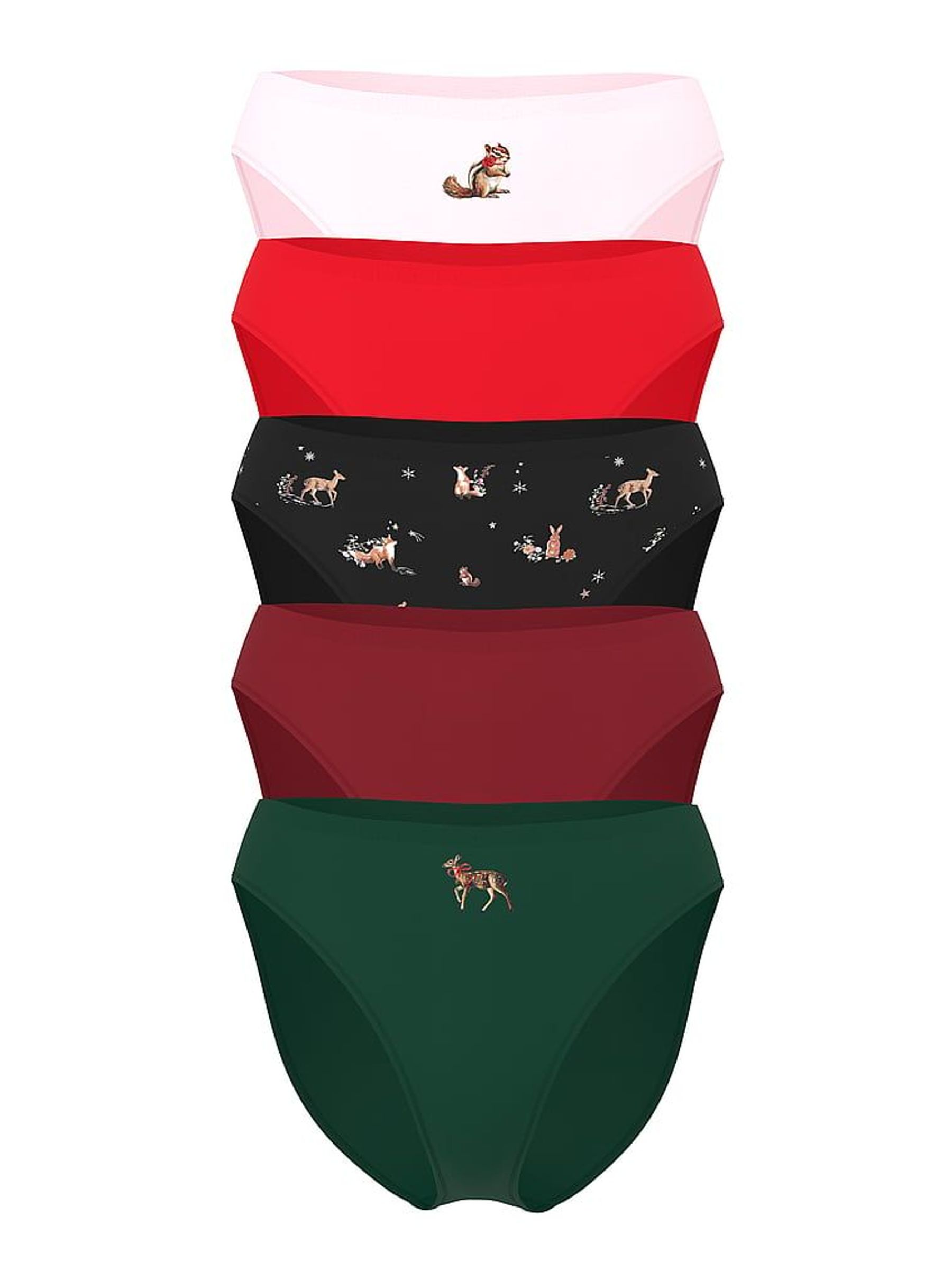 Pink/Red/Black/Green Brief Logo Knickers 5 Pack (H64894) | €33