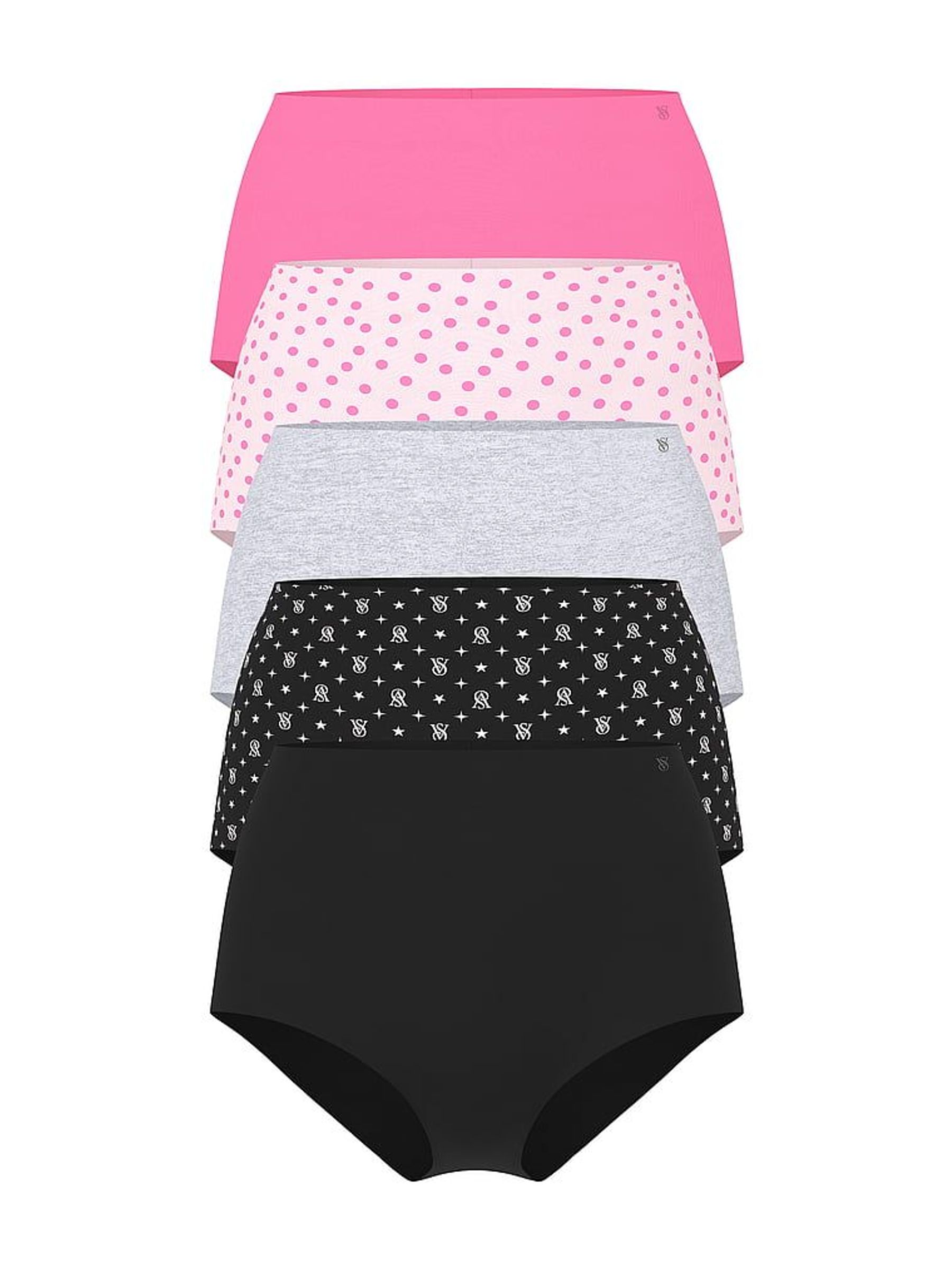 Pink/Grey/Black Brief Knickers 5 Pack (H65013) | €33