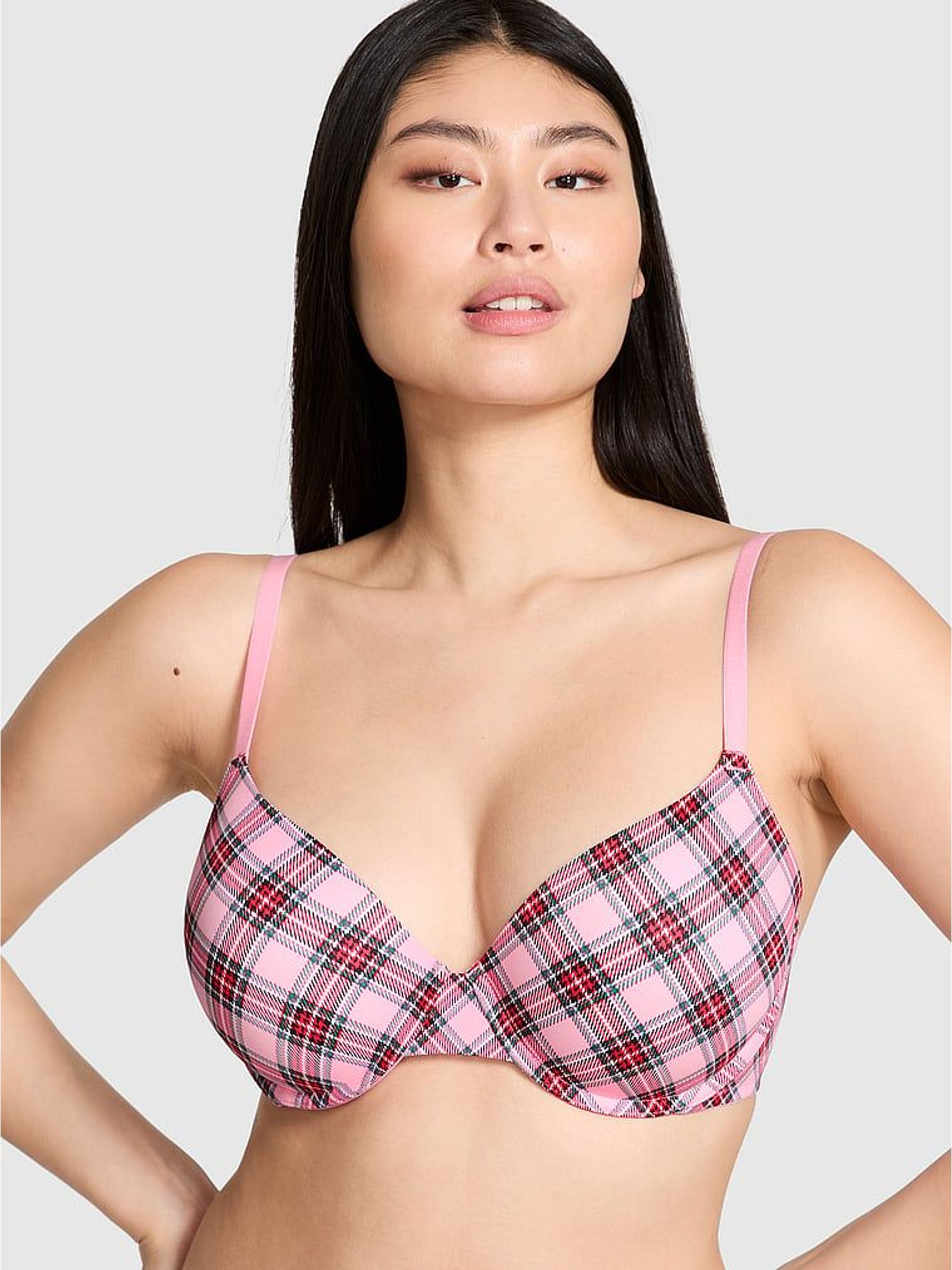 Pink Tartan T Shirt Bra (H65048) | €37